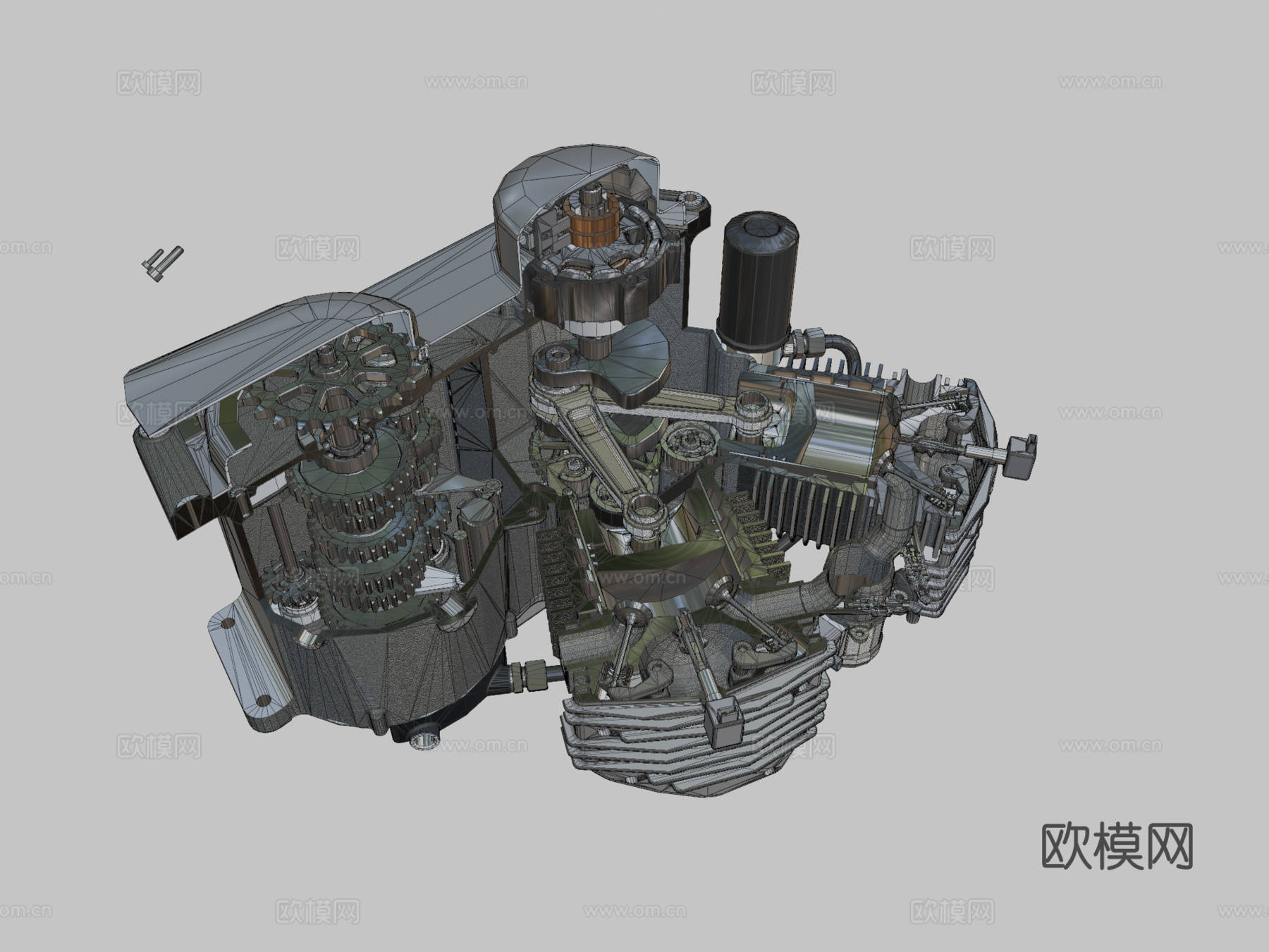 内燃机摩托车TFLEX CAD STsu模型