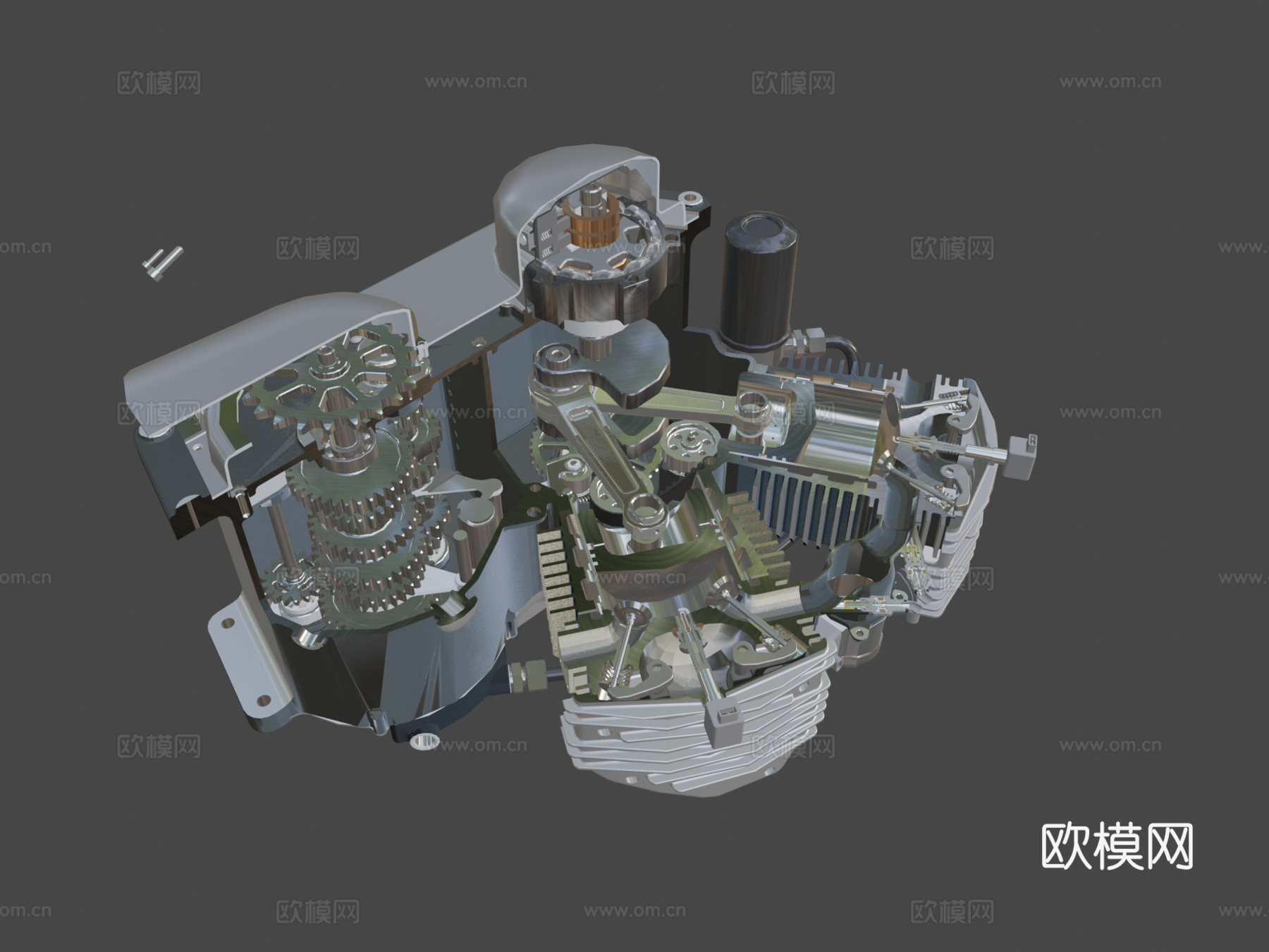 内燃机摩托车TFLEX CAD STsu模型