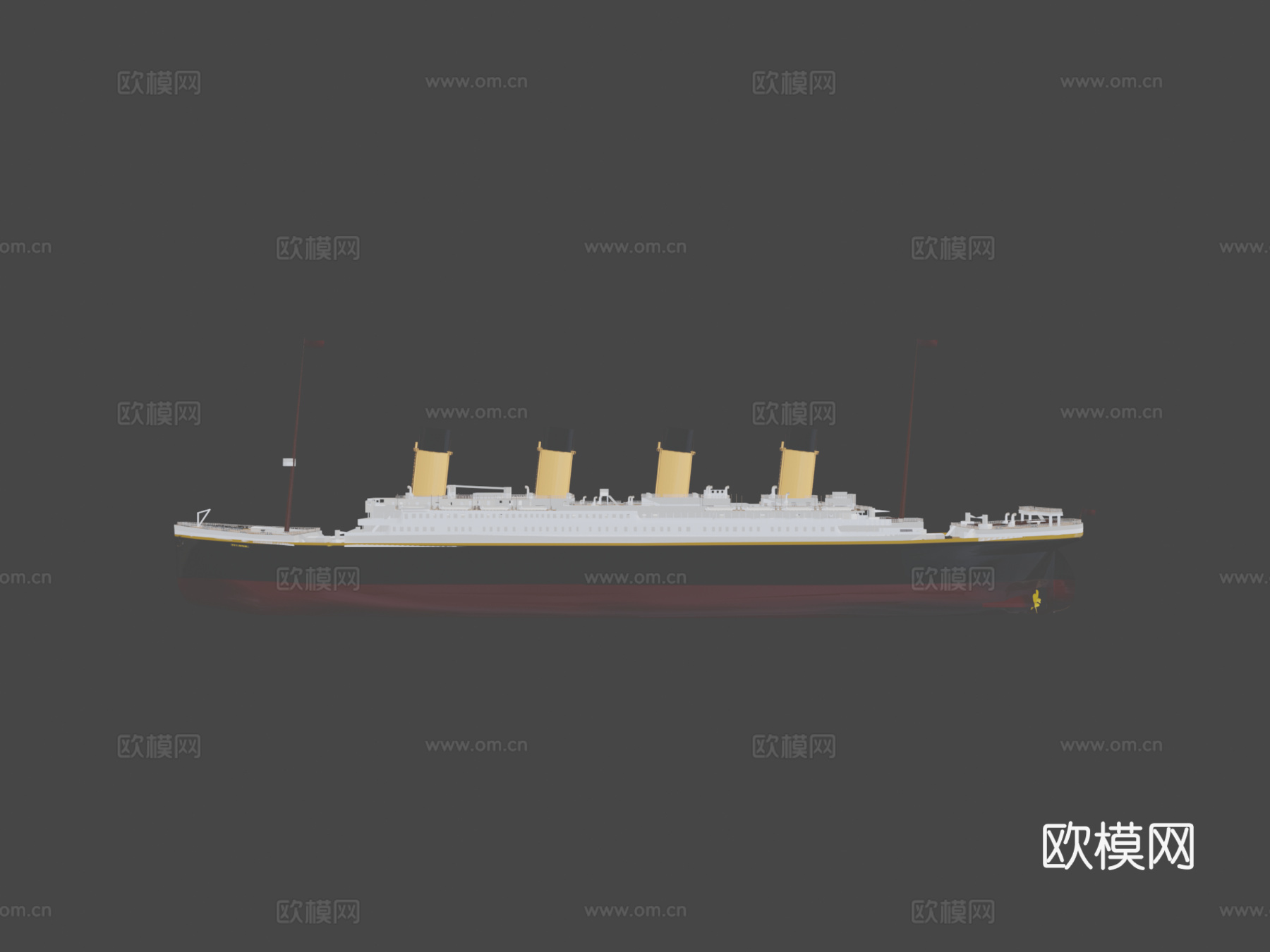泰坦尼克号高多边形 objsu模型