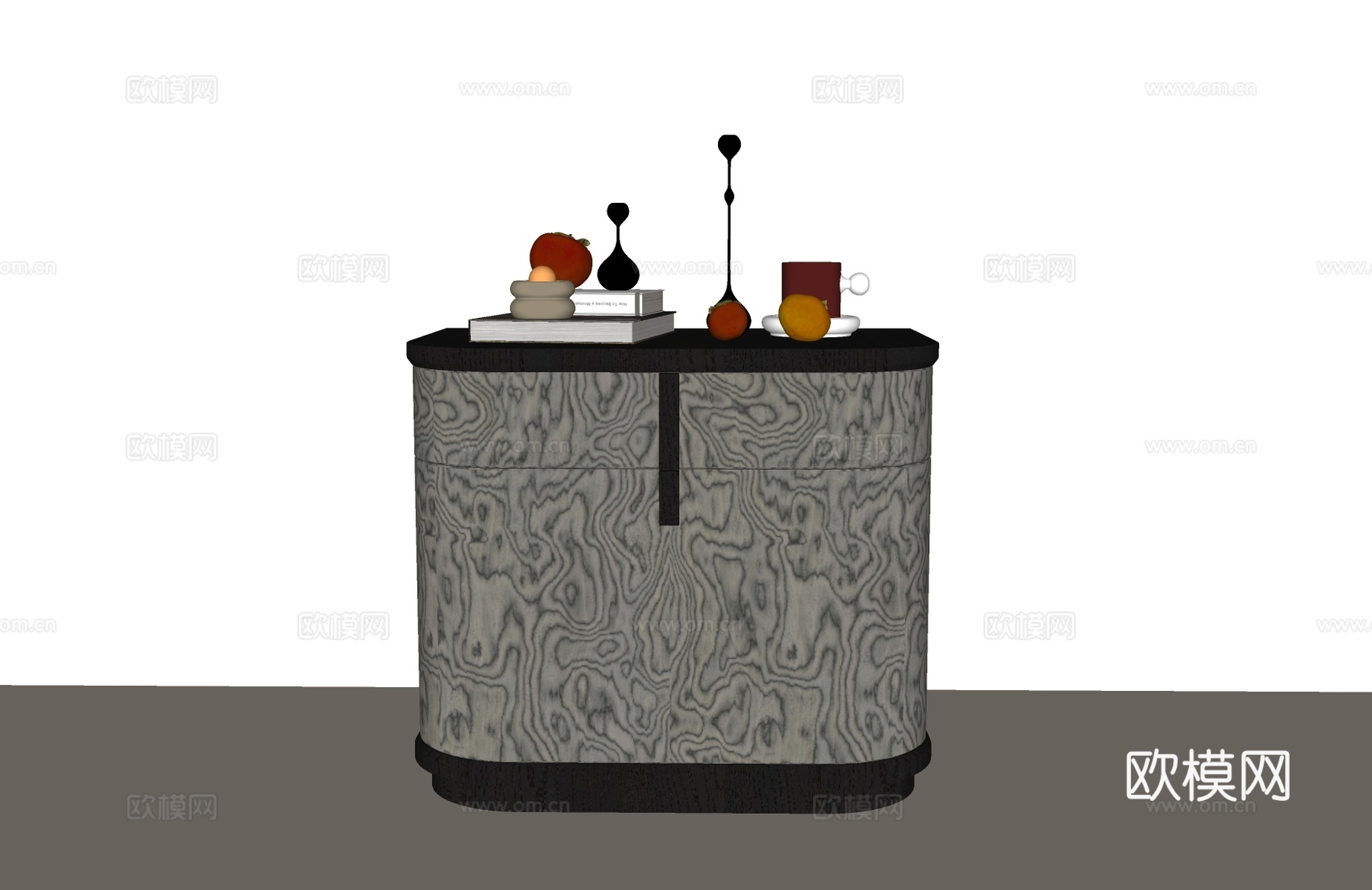 床头柜 意式床头柜 现代意式床头柜 意式中古床头柜 床头柜摆su模型