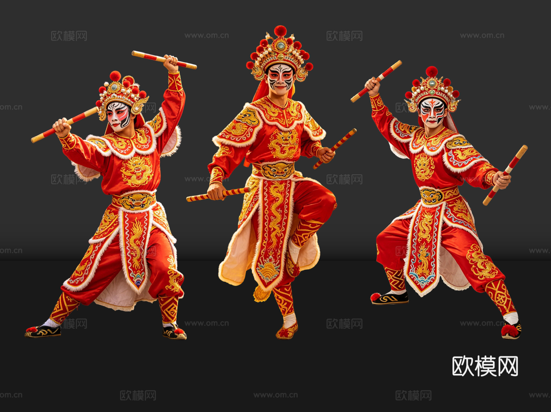 2D英歌舞人物 国潮英歌舞 英歌舞 非遗传承活动 非遗人物su模型