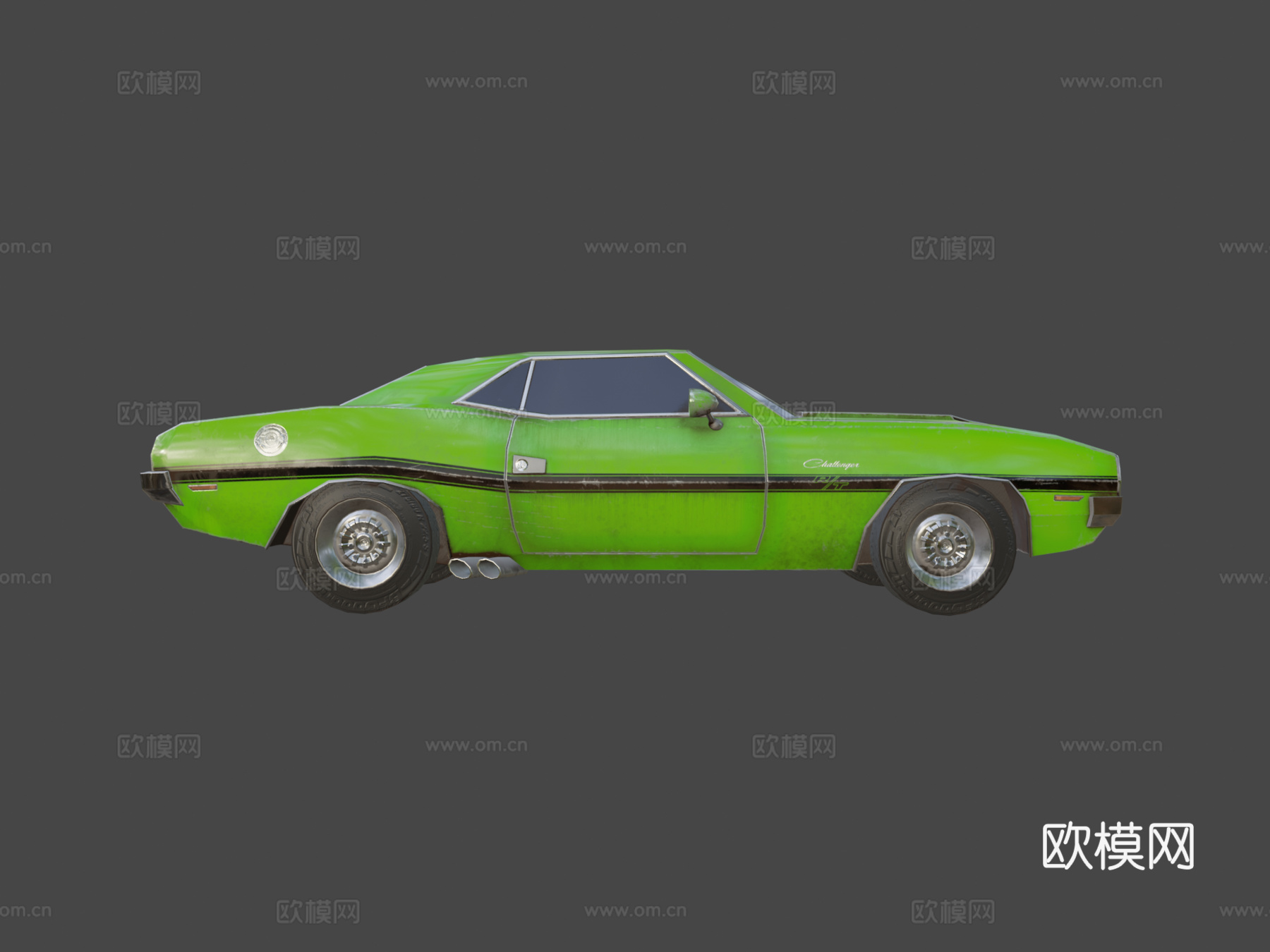 道奇挑战者  肌肉车  低多边形su模型