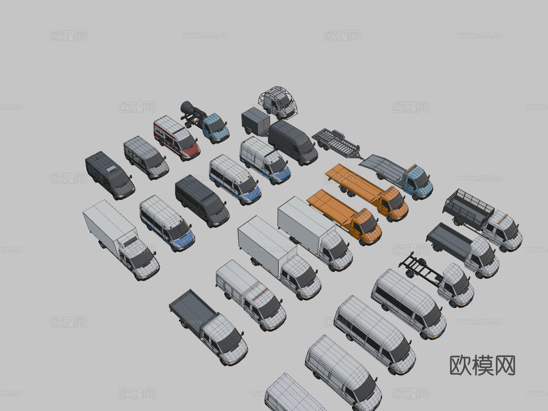 低多边形载具迷你包7su模型