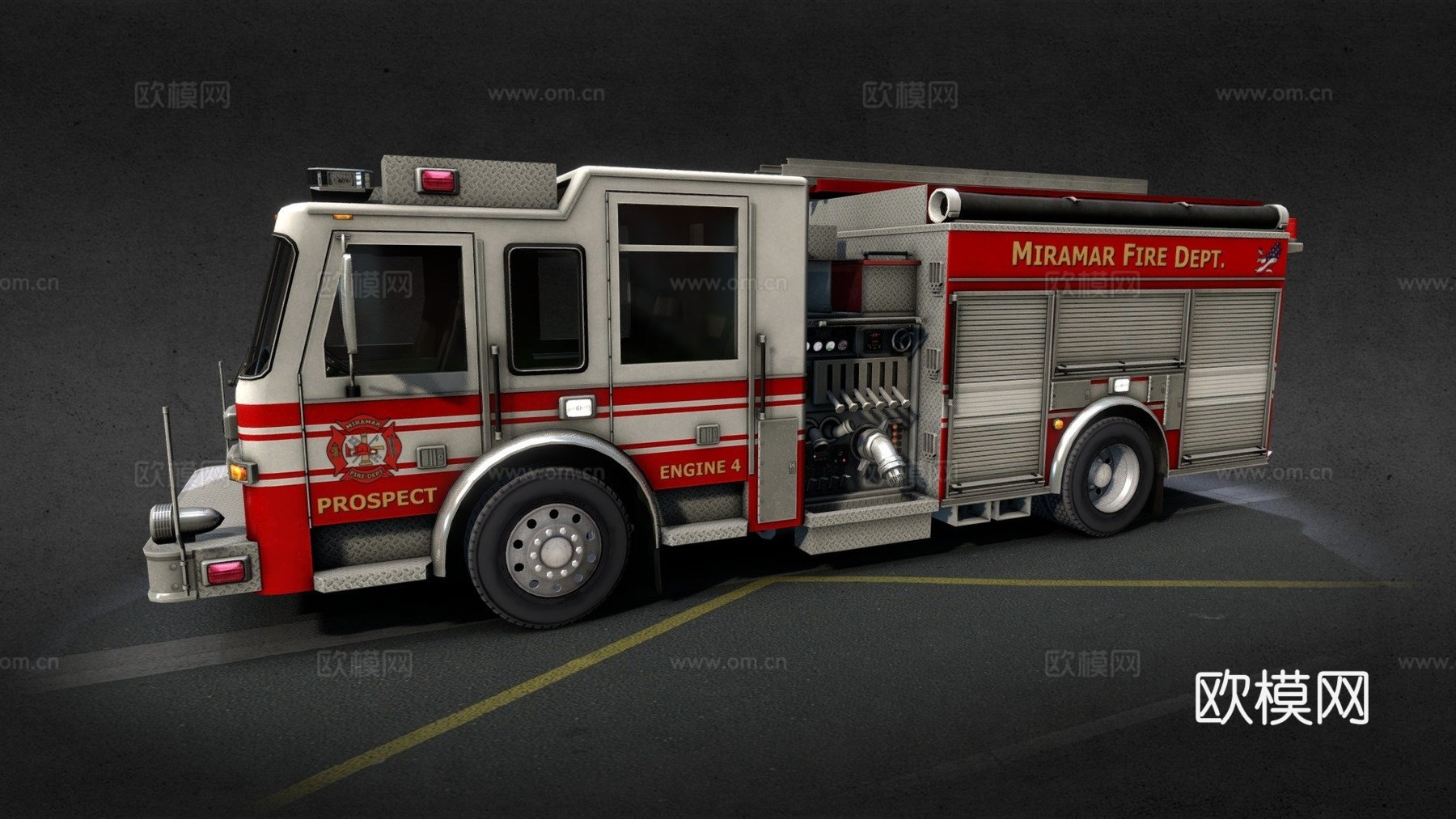 通用美国消防车su模型