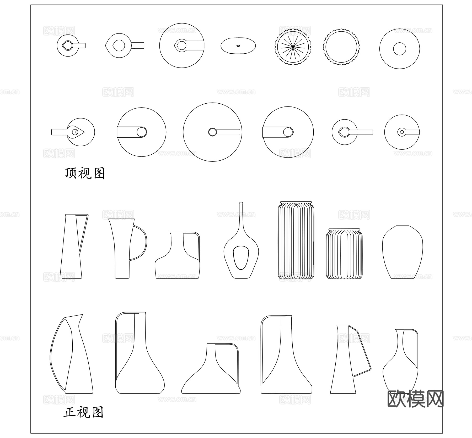 简约花器 时尚花器 北欧花器 极简花瓶 轻奢花器cad施工图