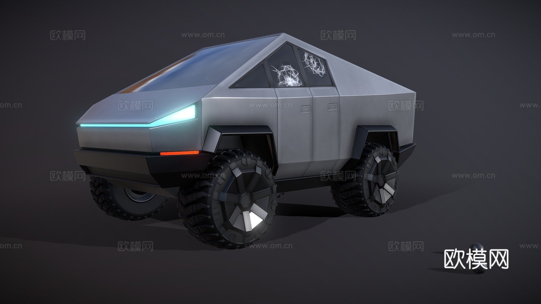 赛博卡车  趣味尺寸su模型