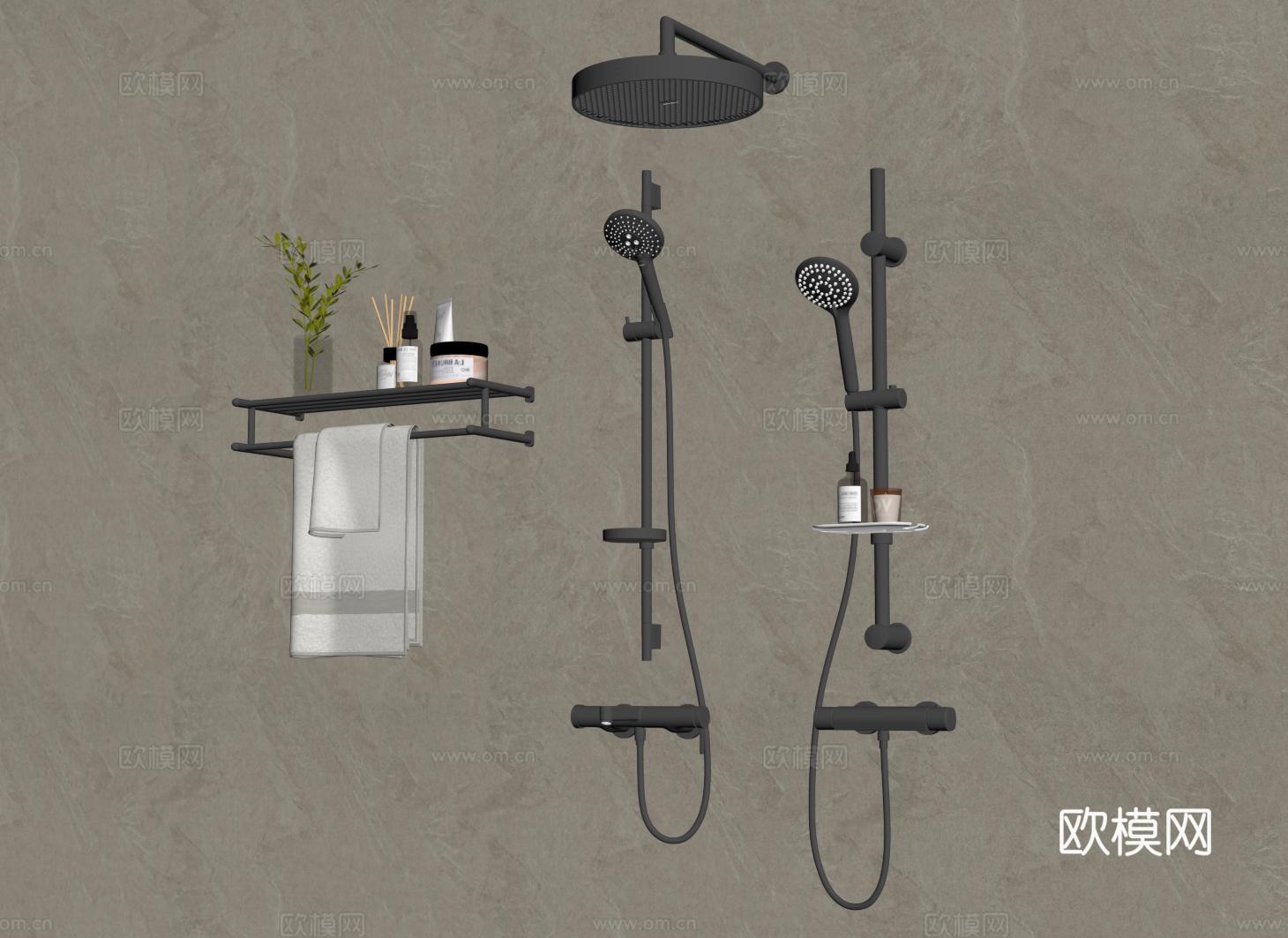 现代淋浴器 花洒 淋雨 洗澡喷头 淋雨花洒su模型