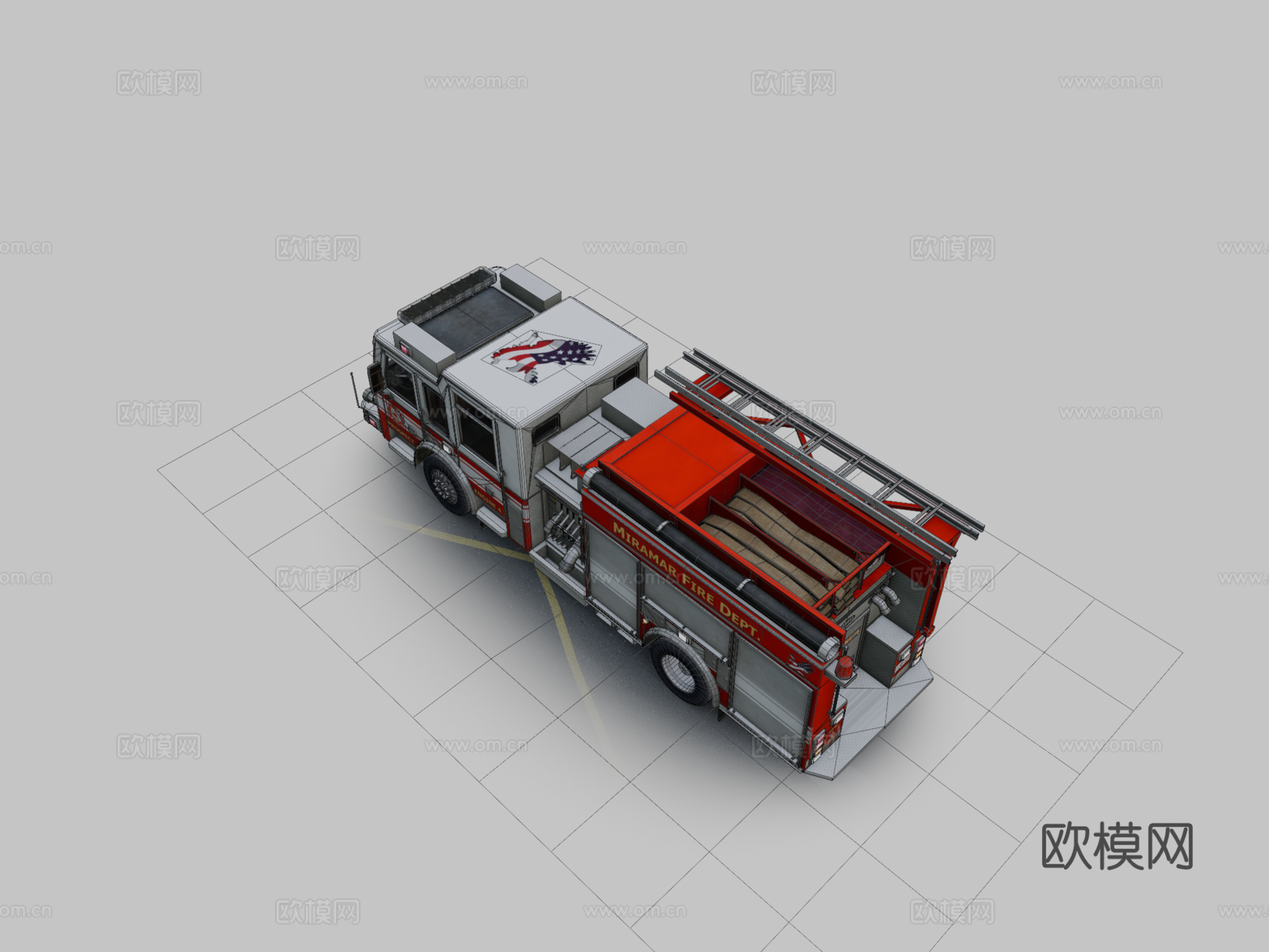通用美国消防车su模型