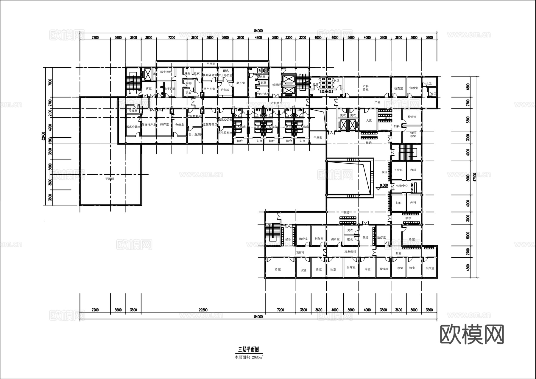 社区医院卫生院方案平面图cad施工图