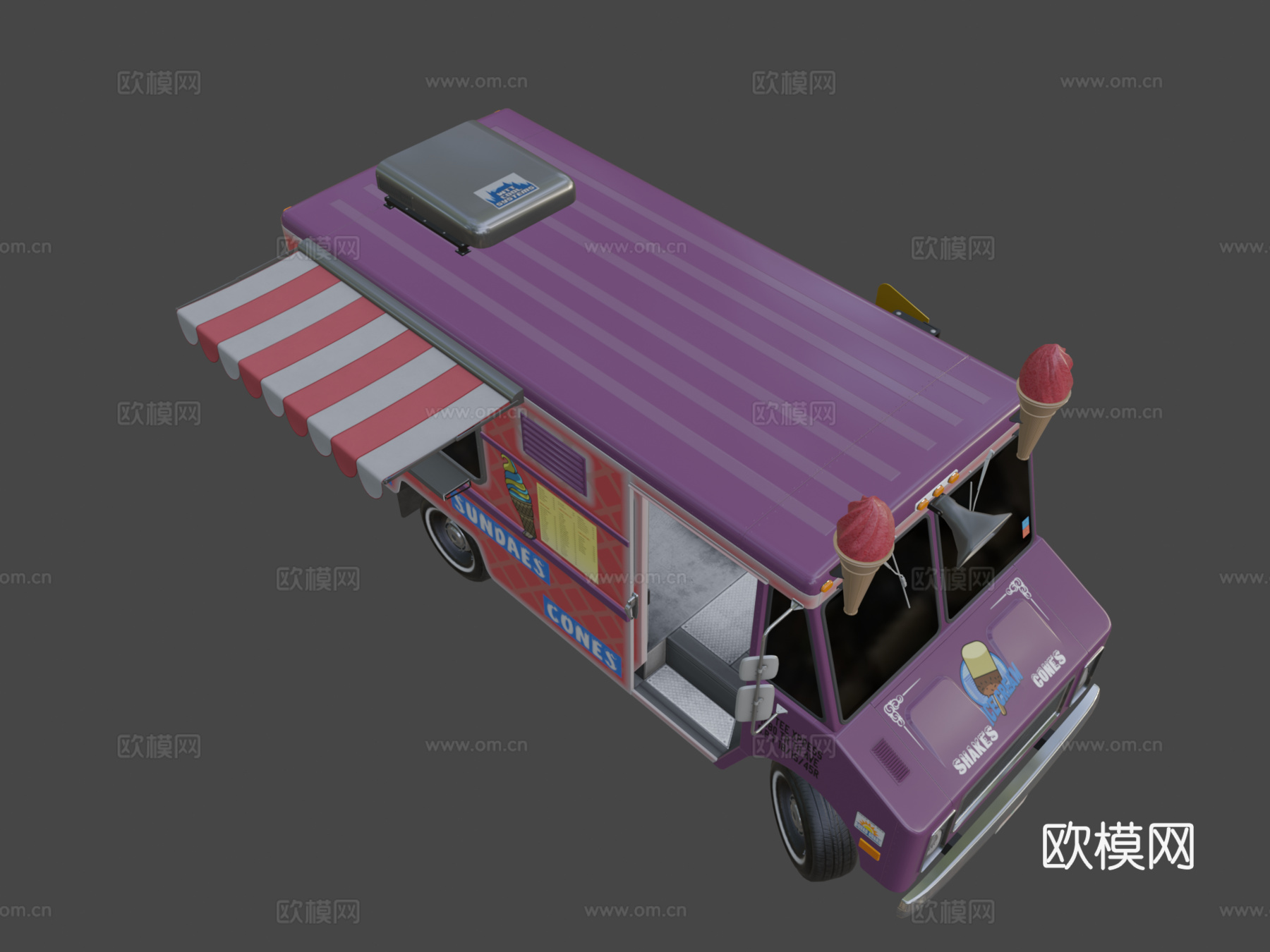 冰淇淋车su模型