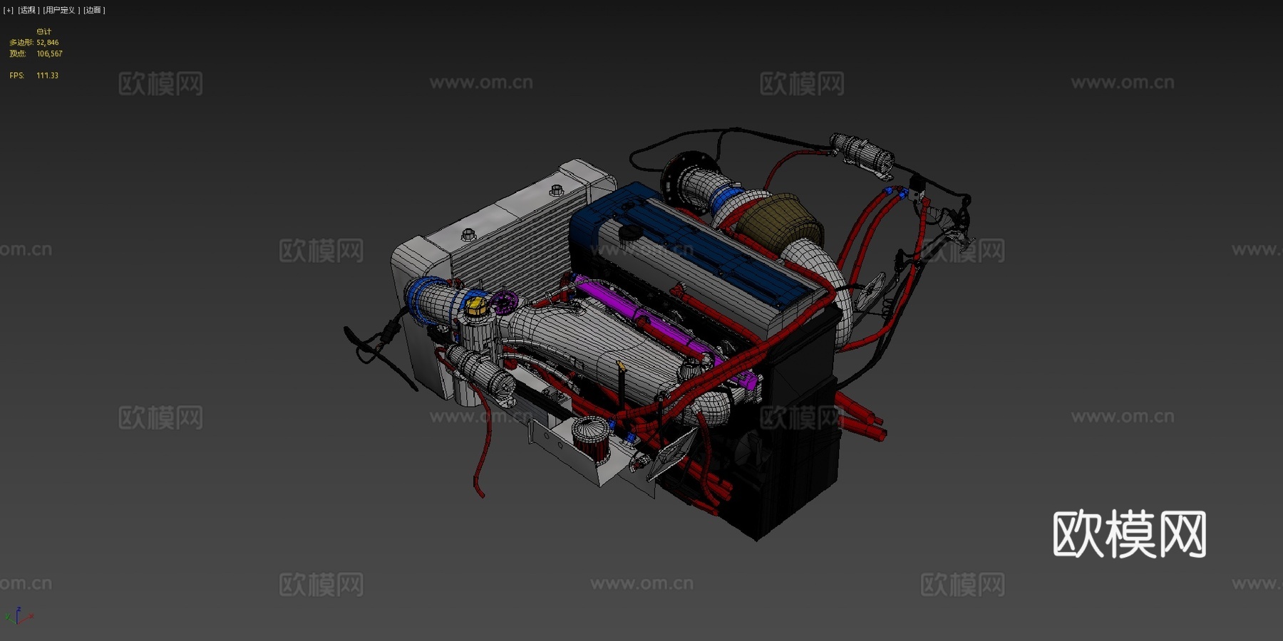 丰田 2JZ GTE 发动机su模型