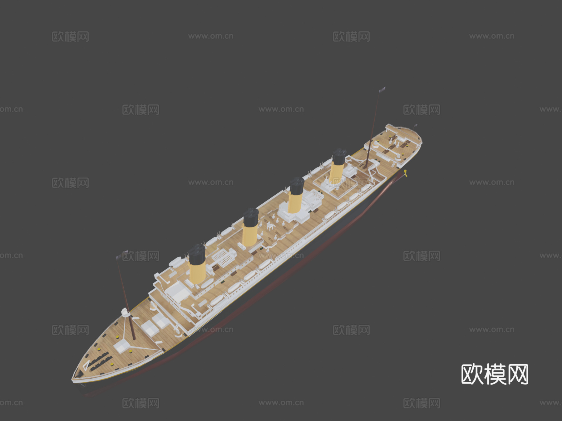 泰坦尼克号高多边形 objsu模型