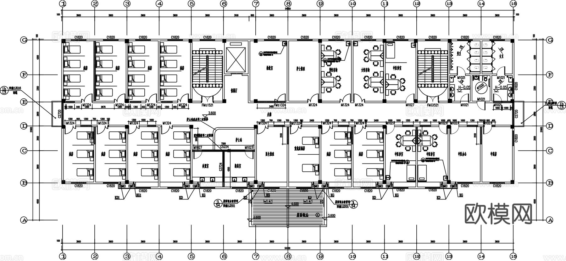 社区医院卫生院方案平面图cad施工图
