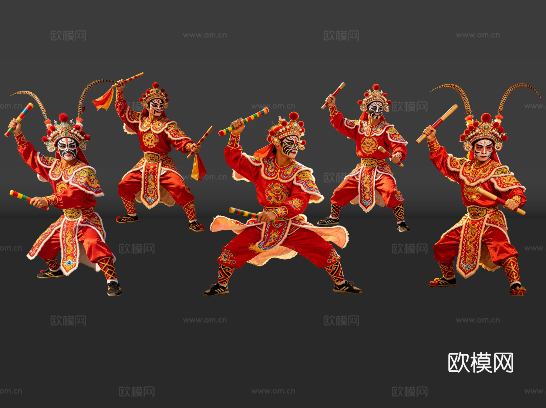 2D英歌舞人物 国潮英歌舞 英歌舞 非遗传承活动 非遗人物su模型