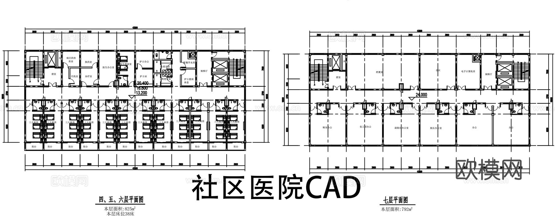 社区医院卫生院方案平面图cad施工图