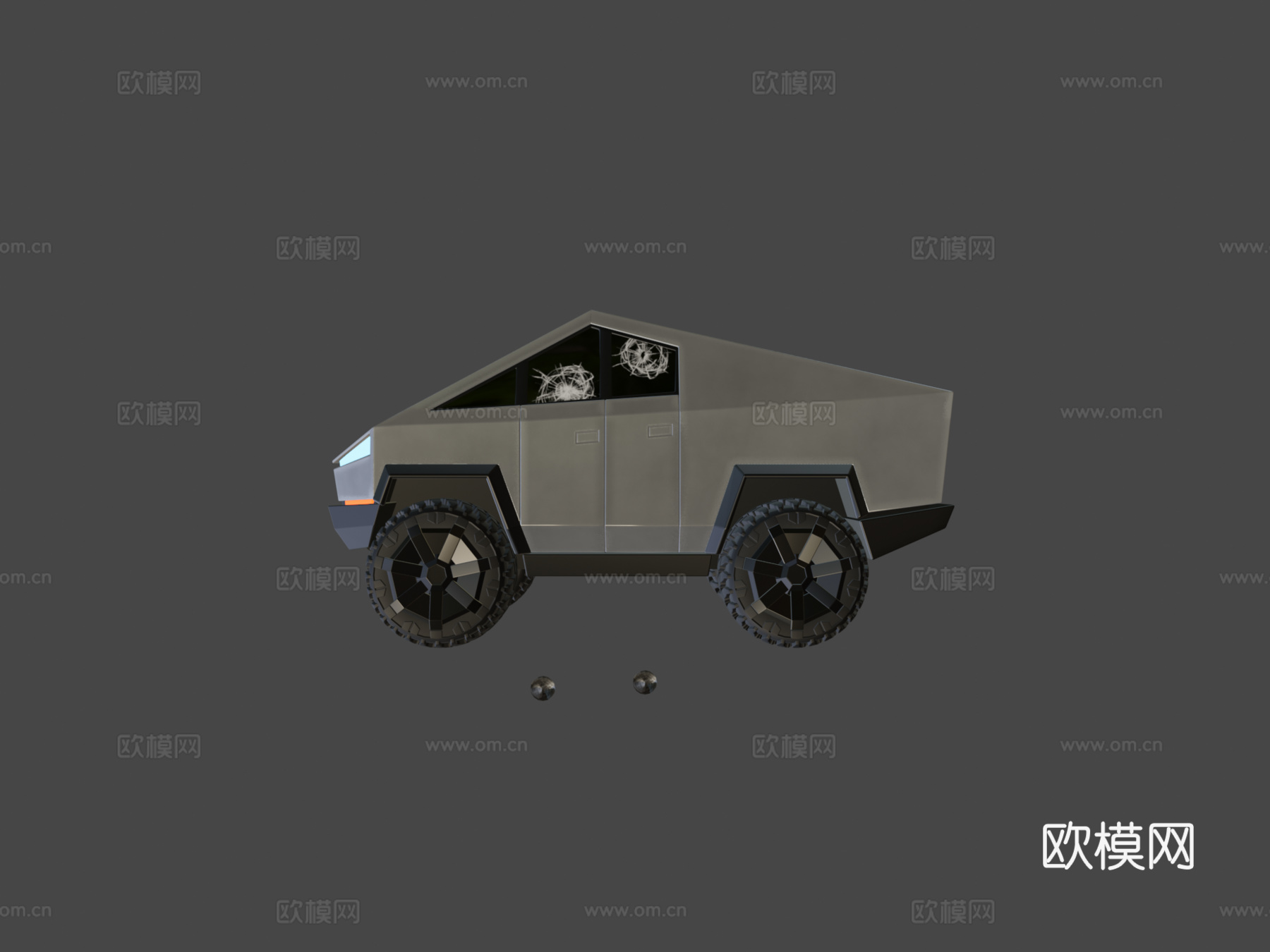 赛博卡车  趣味尺寸su模型