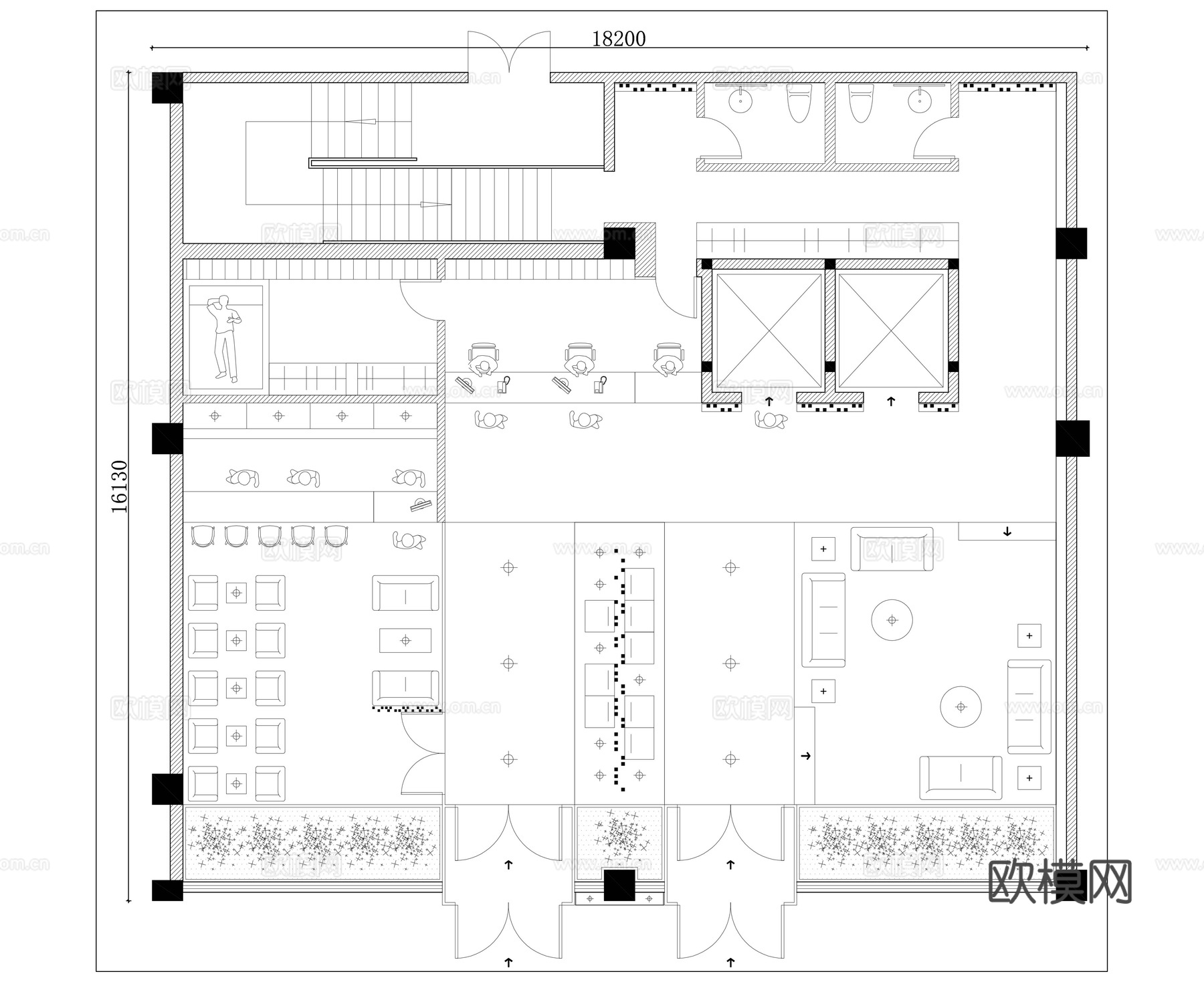 轻奢酒店大堂 简约酒店大堂 新式酒店大堂 时尚酒店大堂cad施工图