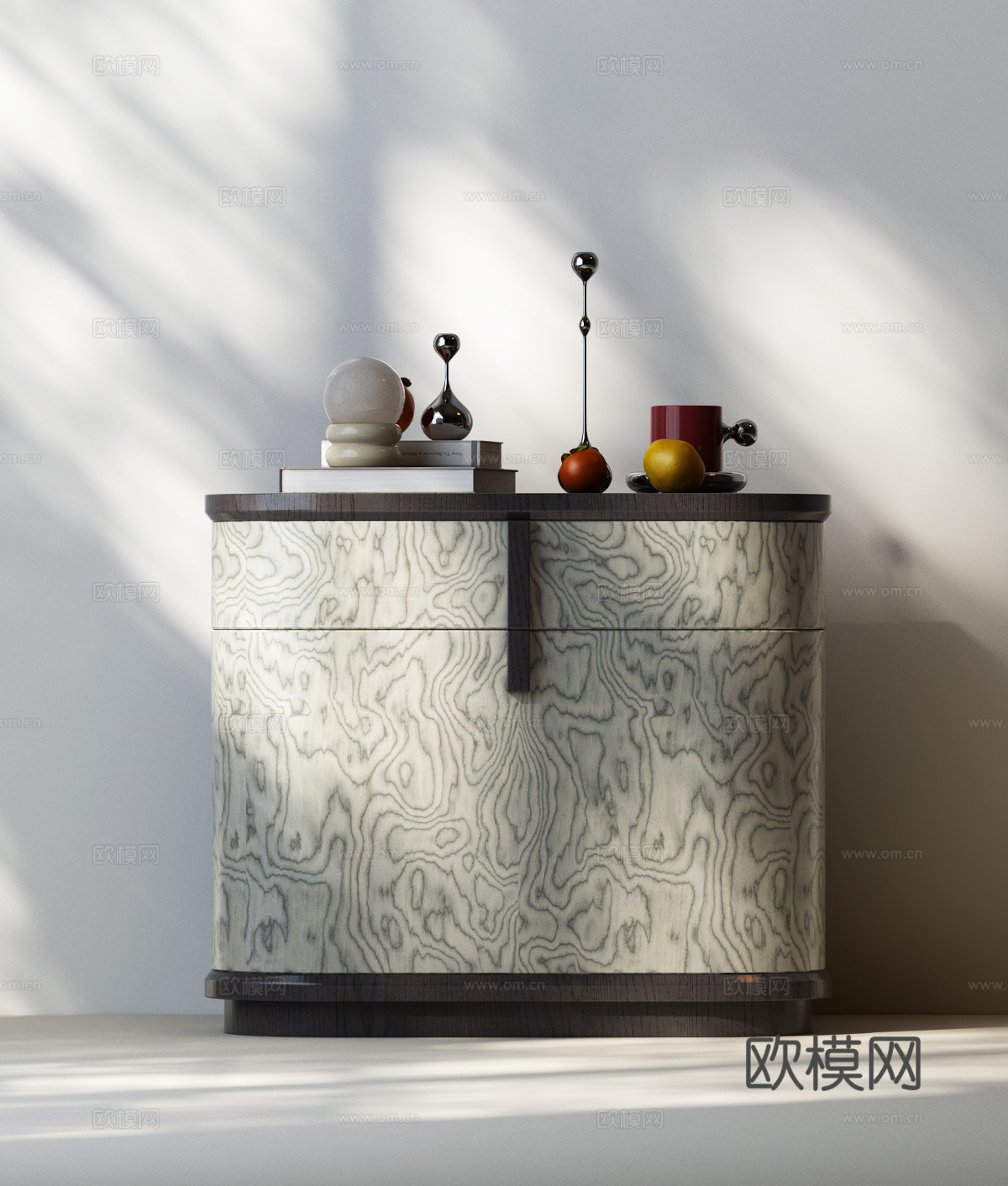 床头柜 意式床头柜 现代意式床头柜 意式中古床头柜 床头柜摆su模型