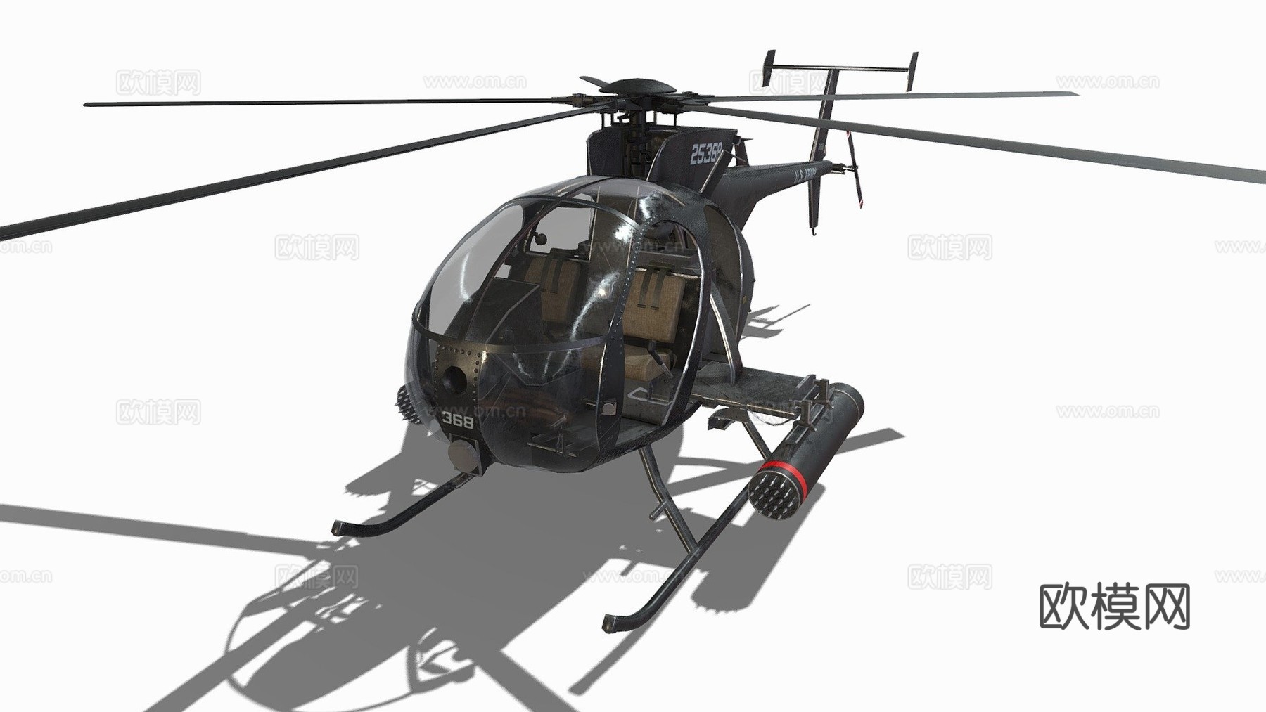 MH6小鸟直升机su模型