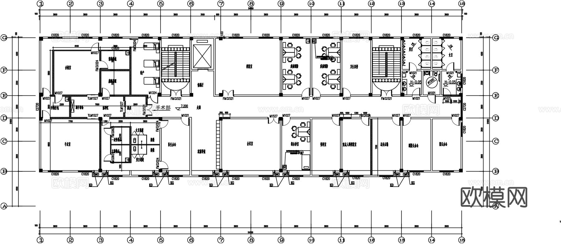 社区医院卫生院方案平面图cad施工图