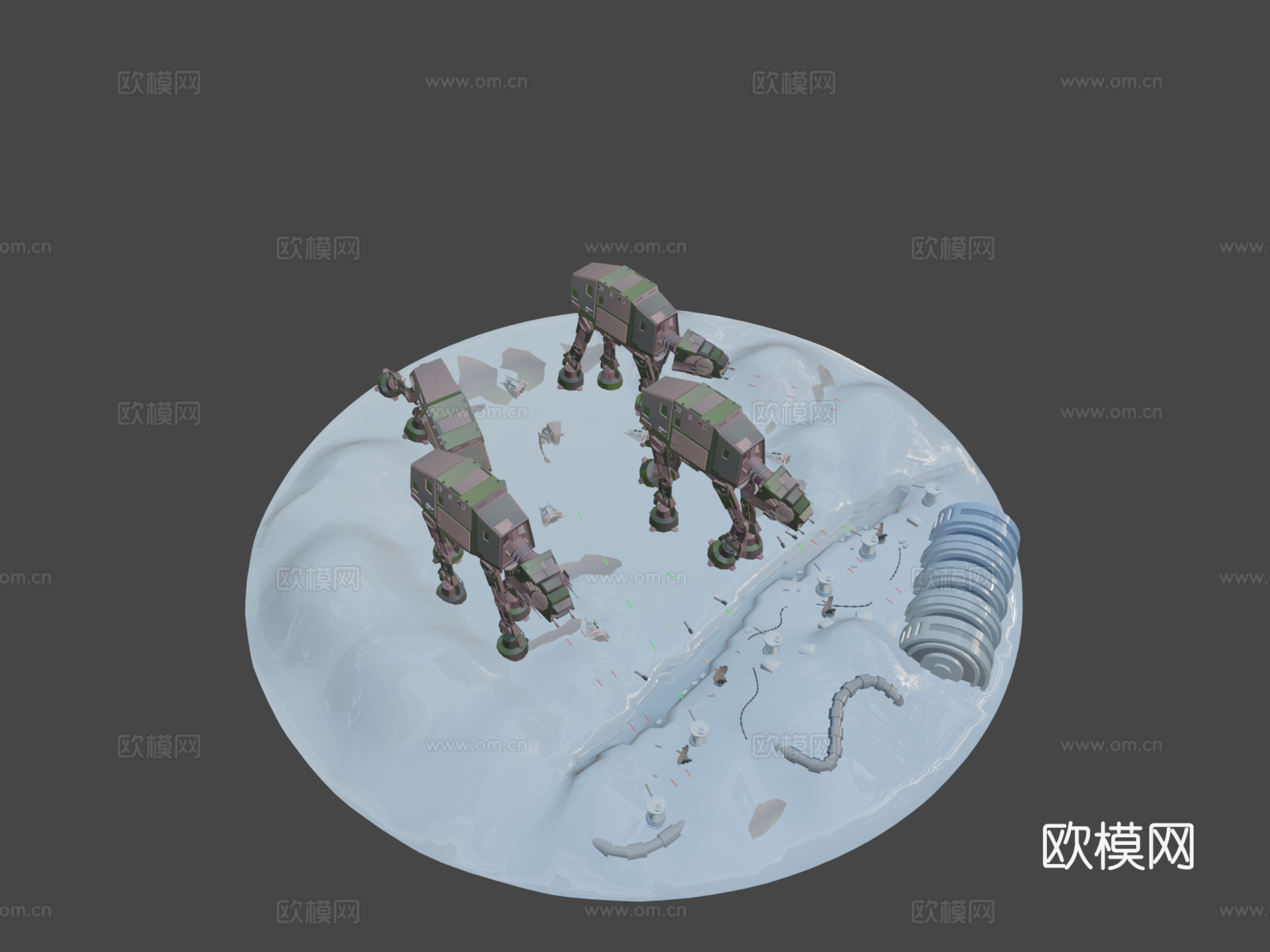 星球大战-AT-AT战斗su模型