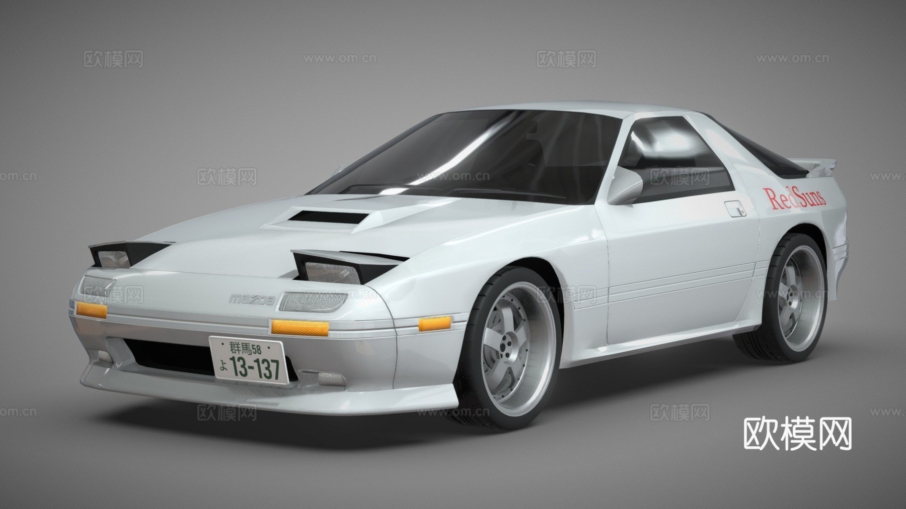 马自达 RX7 FC3S 赤城的白色彗星 重制版su模型