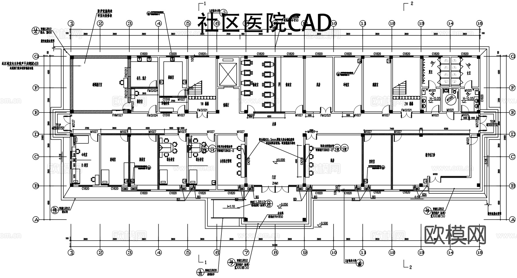 社区医院卫生院方案平面图cad施工图