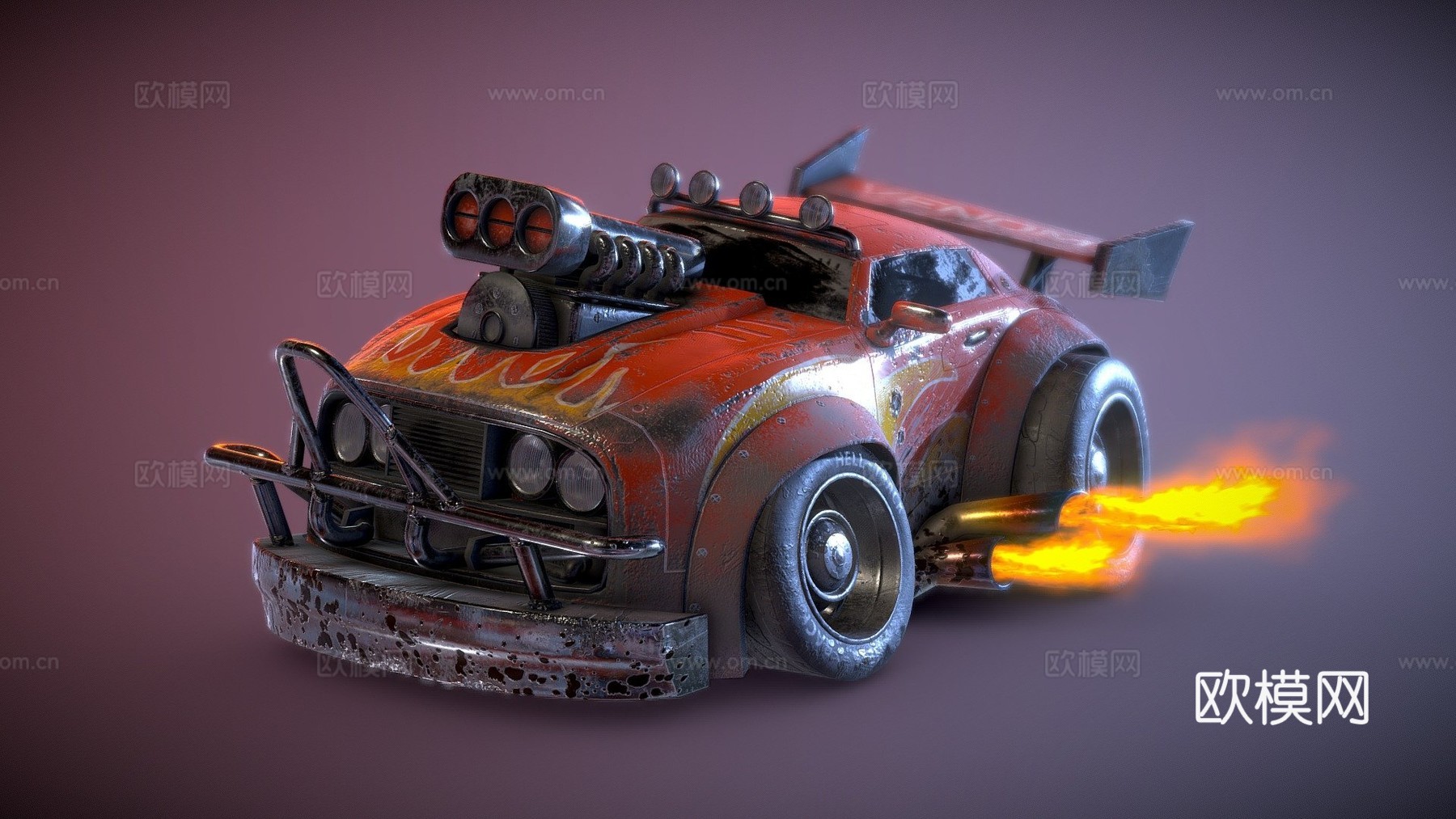 D风格化肌肉车su模型