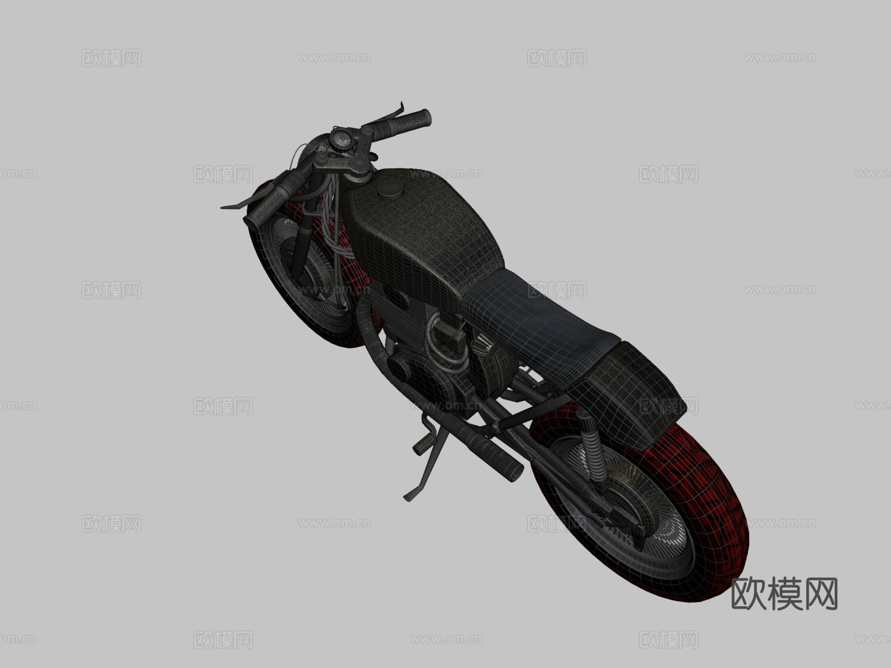 咖啡骑士摩托车su模型