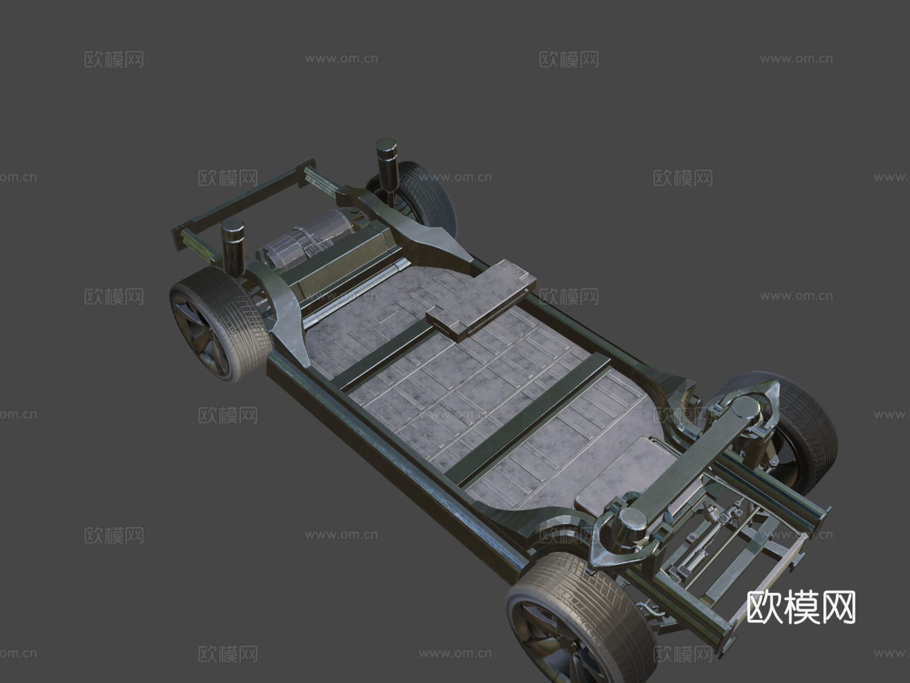 特斯拉ModelX底盘su模型