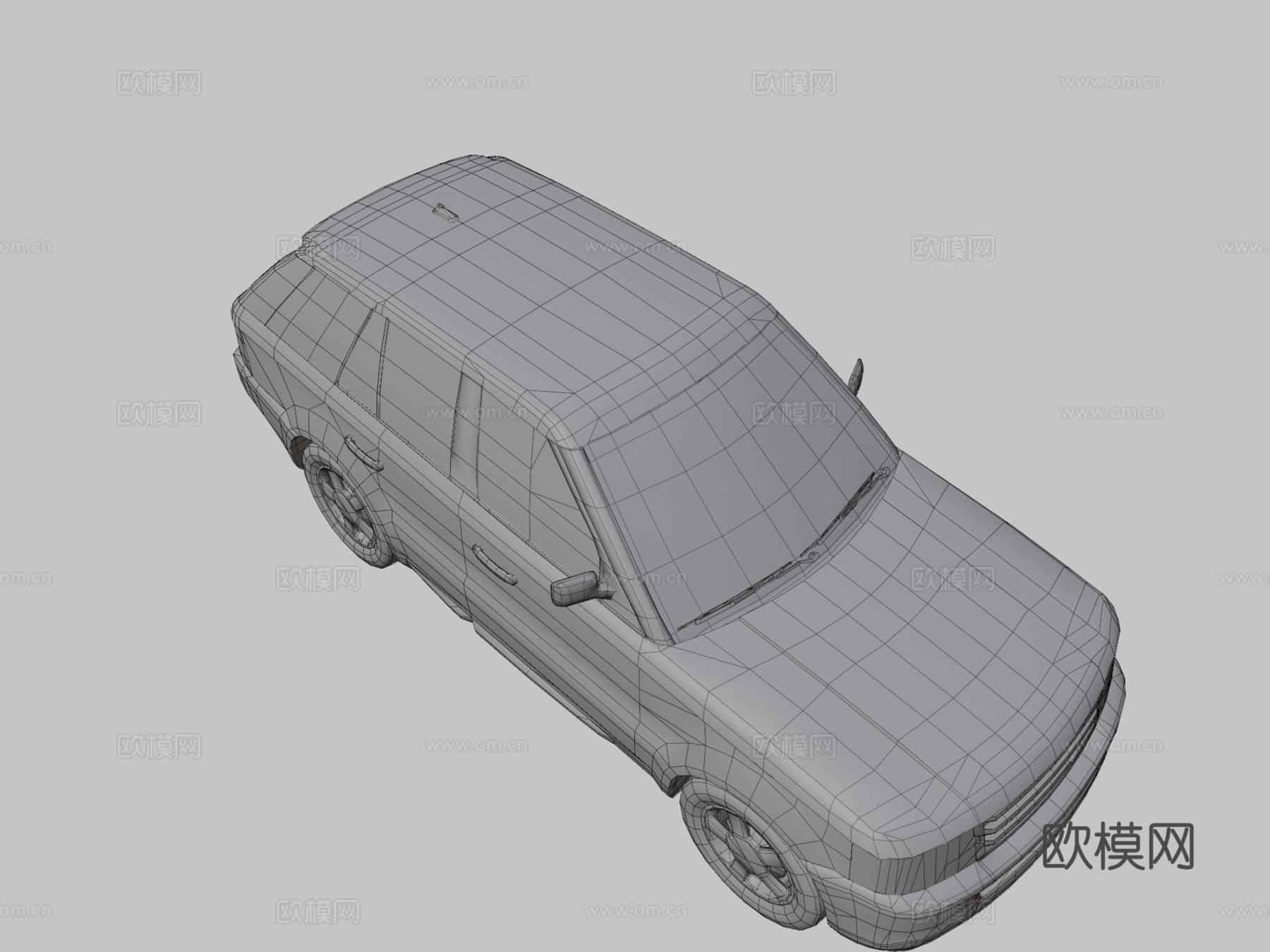 路虎揽胜运动低多边形模型su模型
