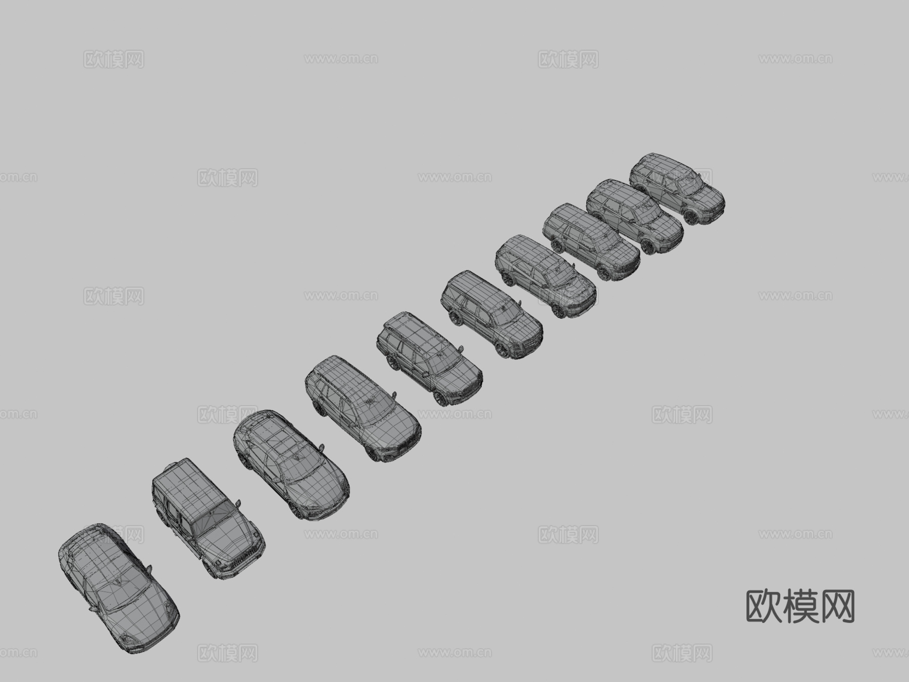 低多边形 9 SUV 包su模型