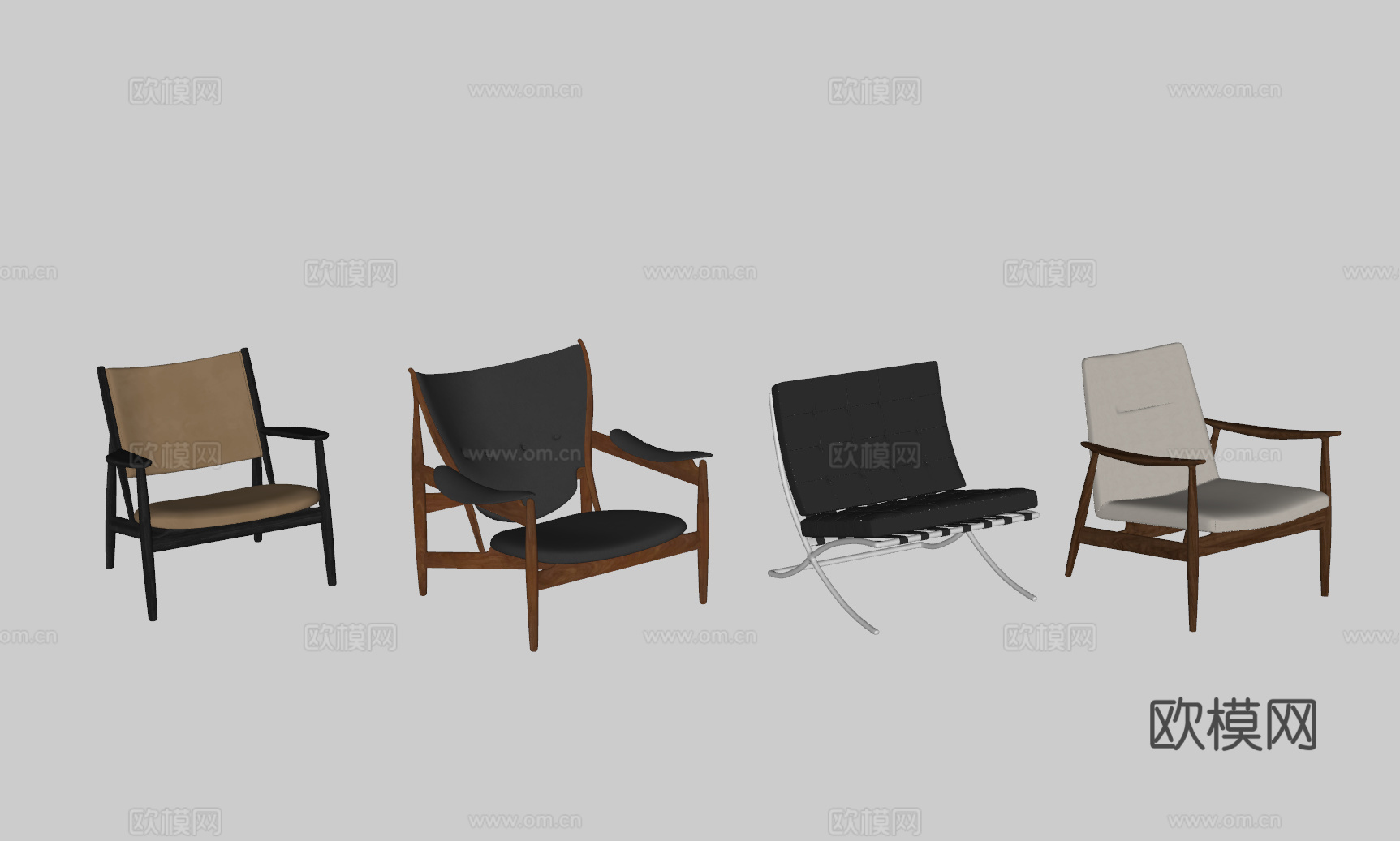 现代单椅su模型