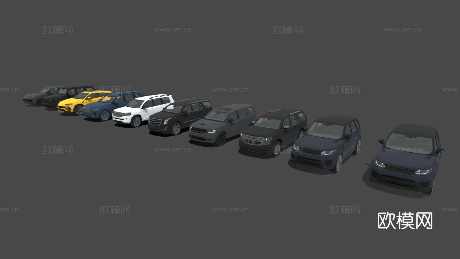 低多边形 9 SUV 包su模型