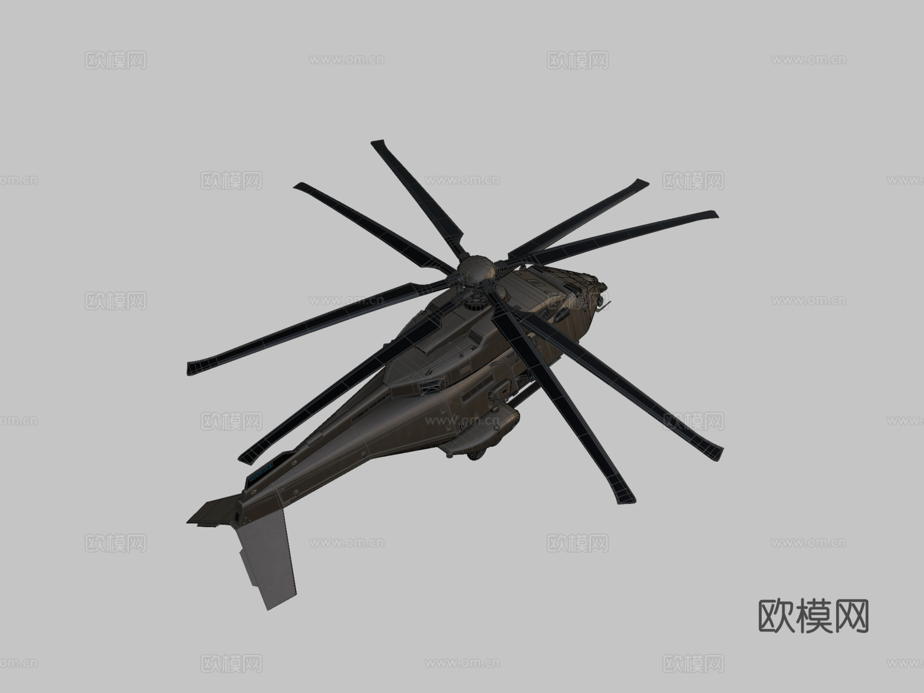 重型攻击无人机直升机su模型