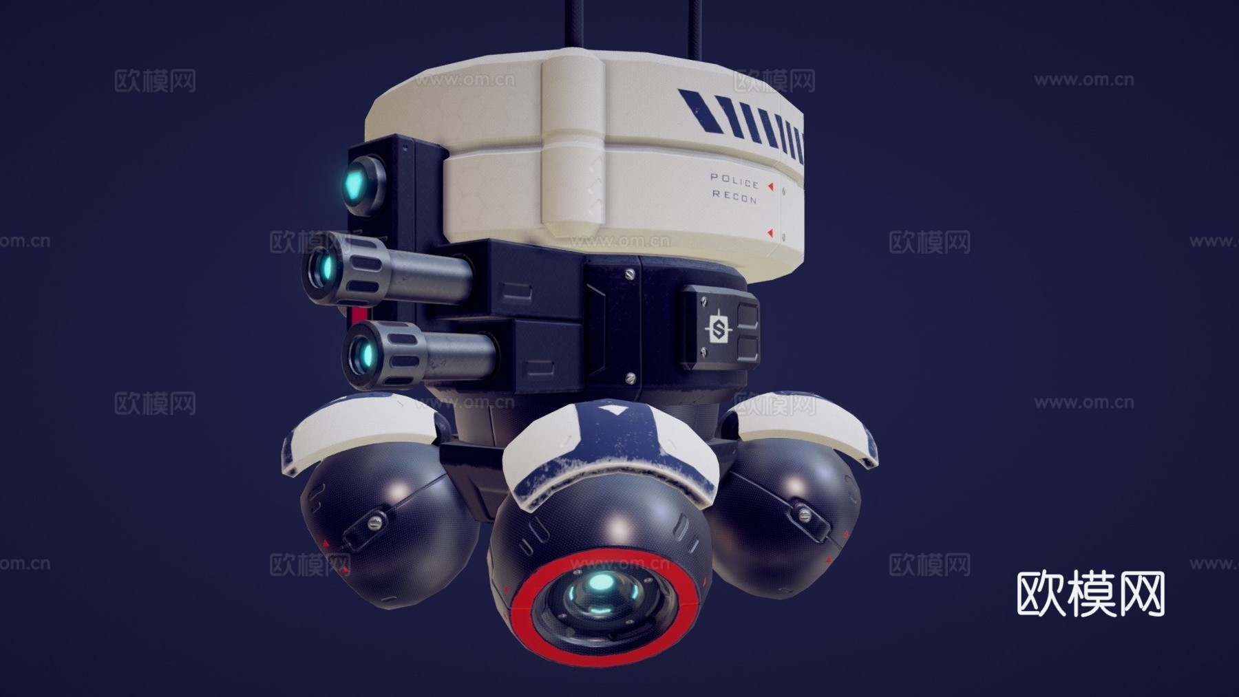 警用无人机su模型