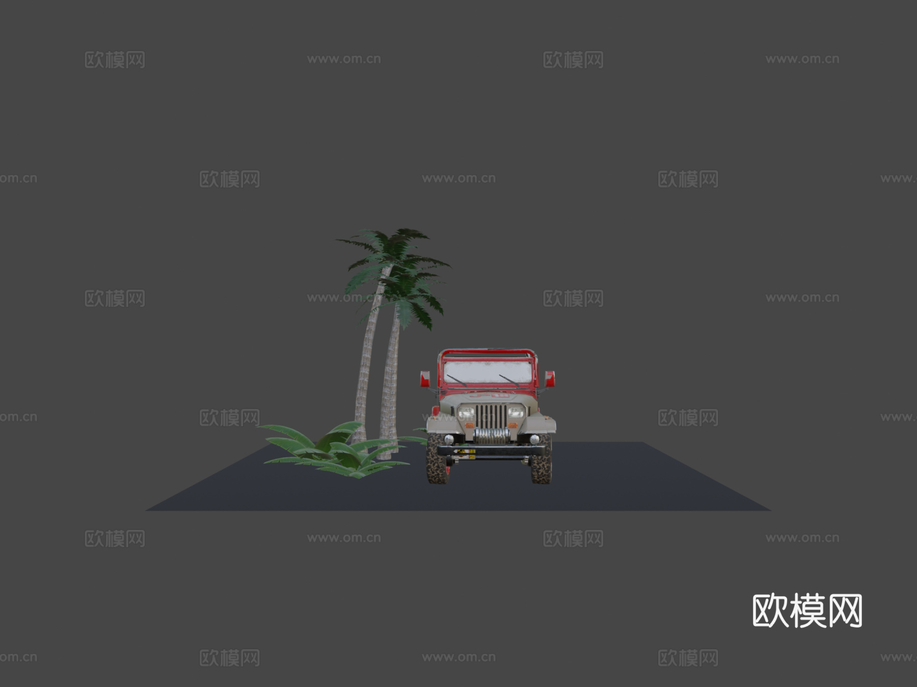 侏罗纪公园吉普18低多边形su模型