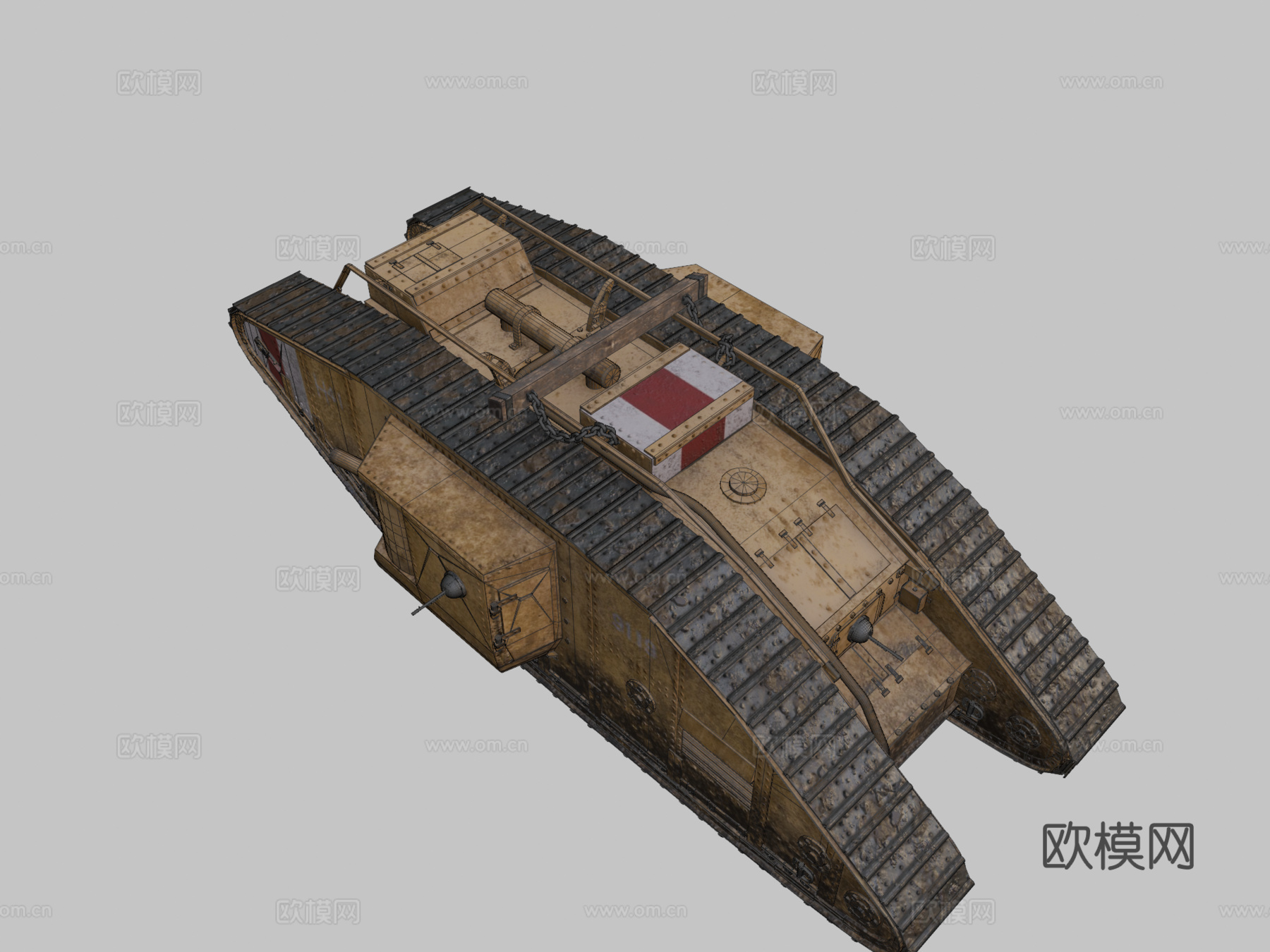 马克 V 一战坦克su模型