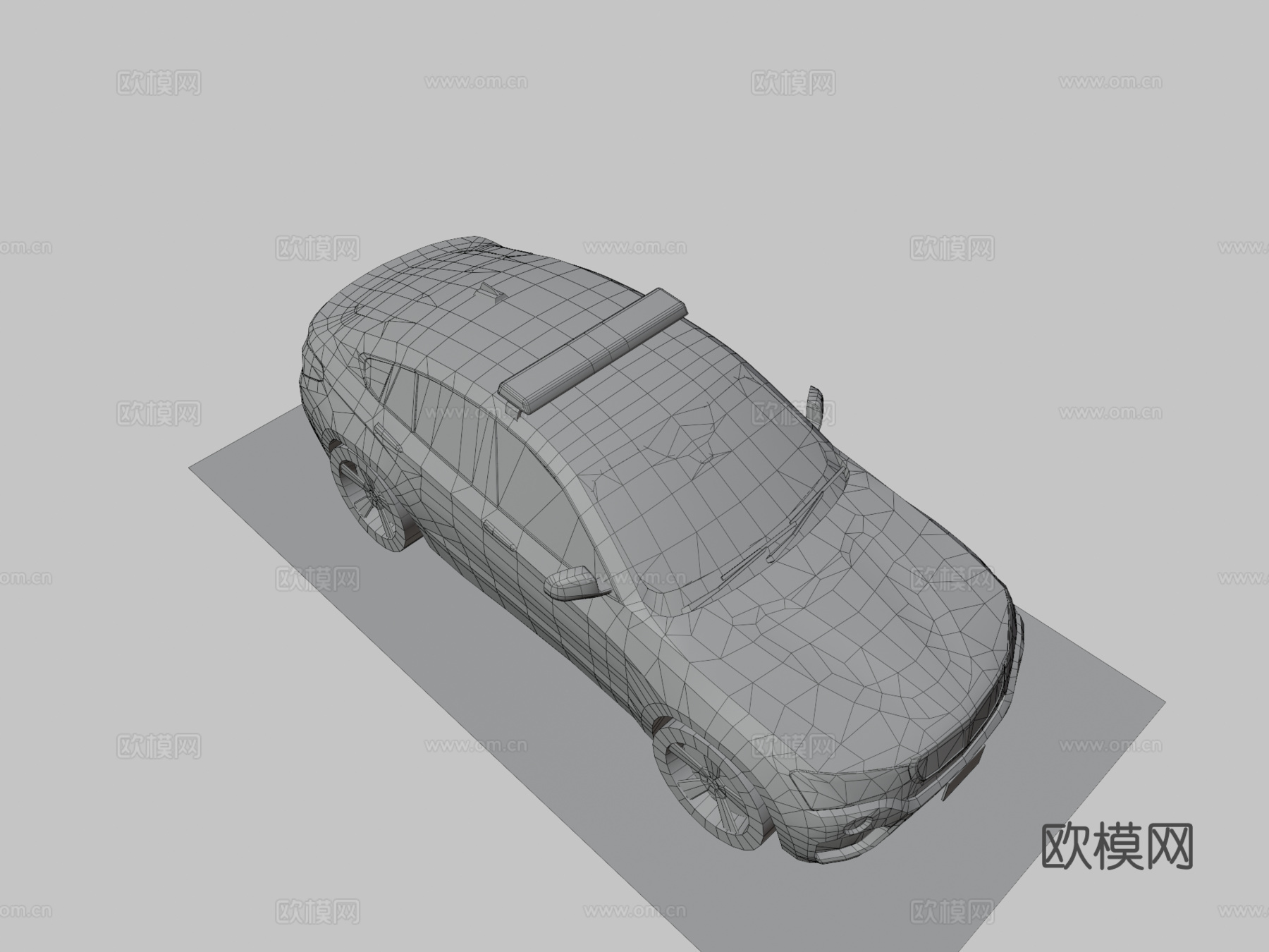 低多边形通用SUV警车su模型