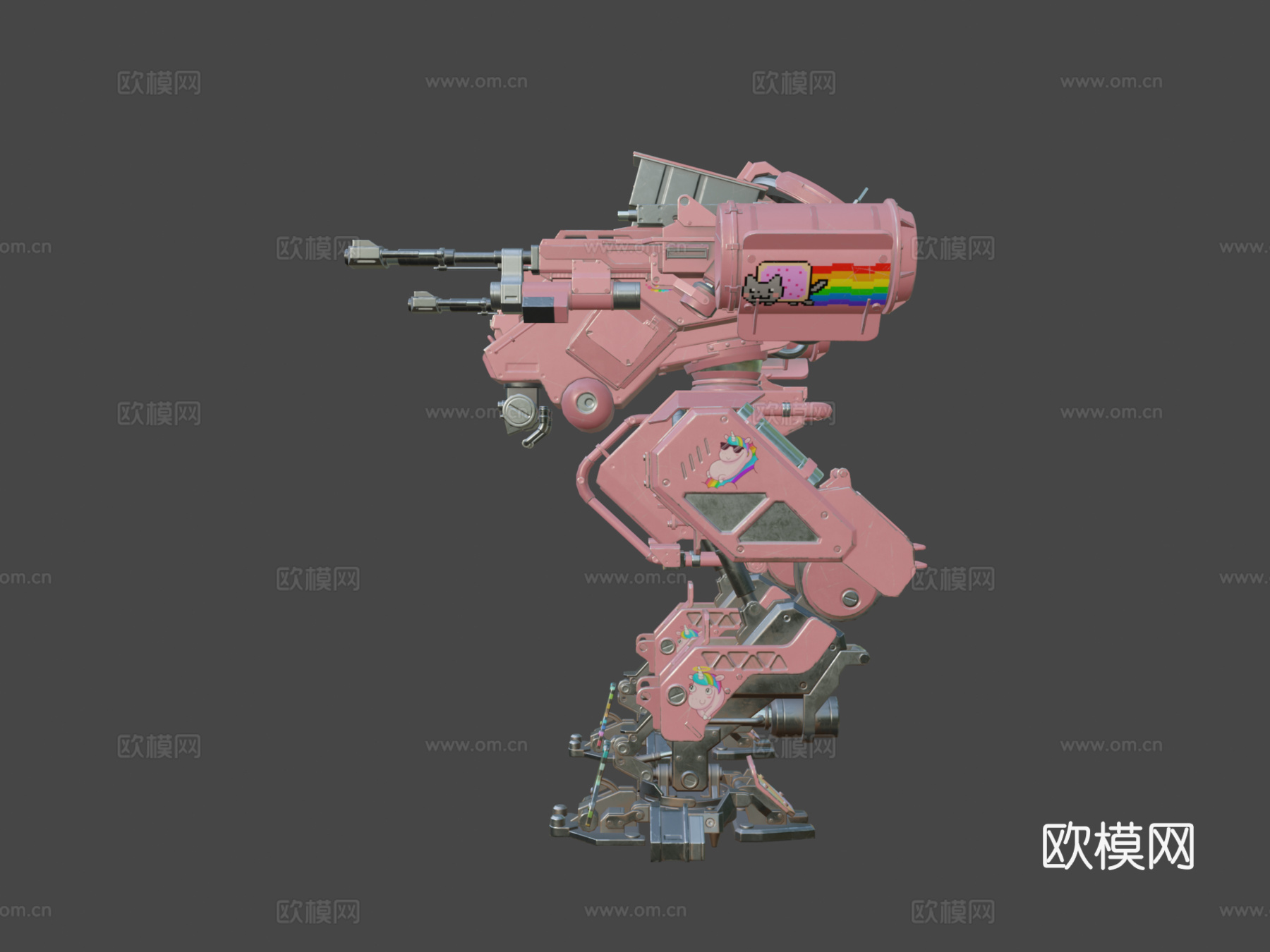 粉色机甲su模型