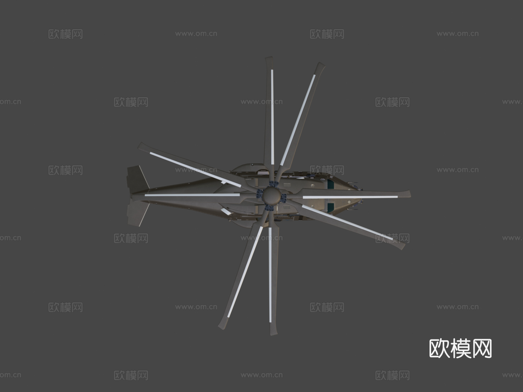 重型攻击无人机直升机su模型