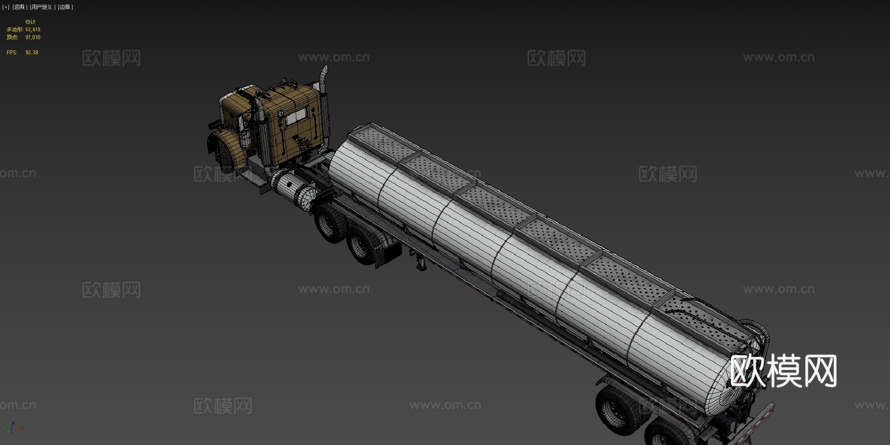 彼得比尔特油罐半挂车su模型
