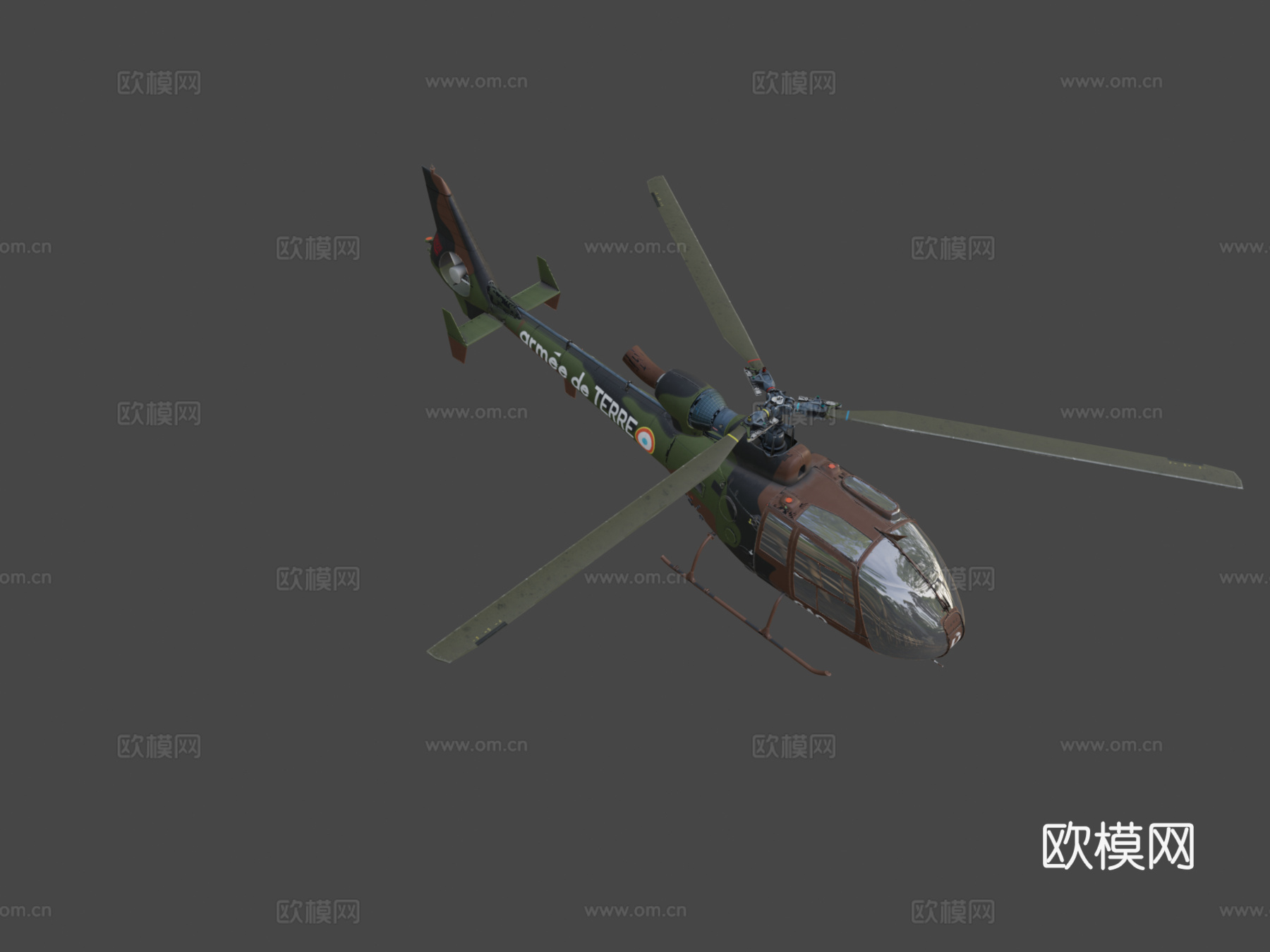 直升机瞪羚su模型