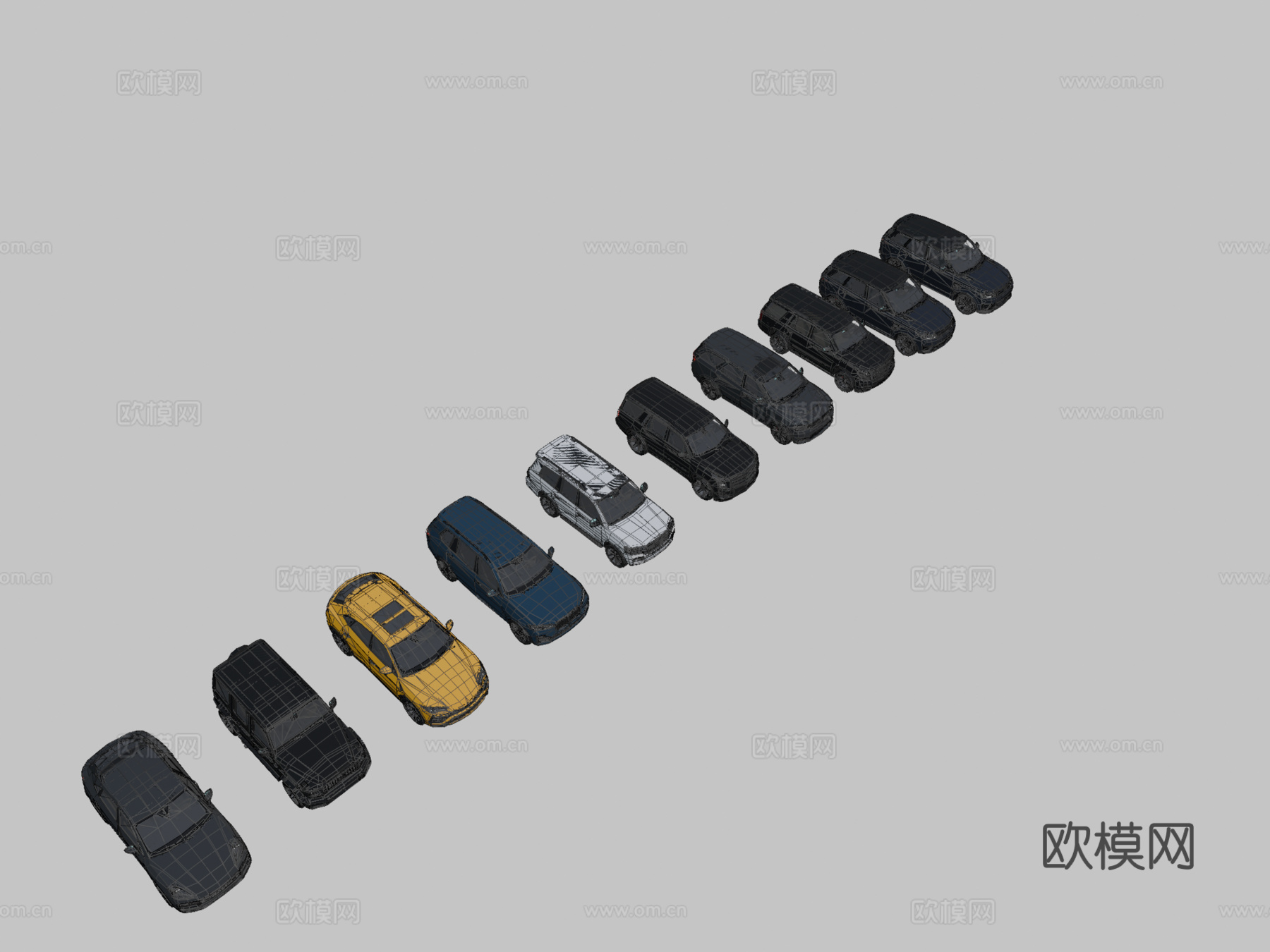 低多边形 9 SUV 包su模型