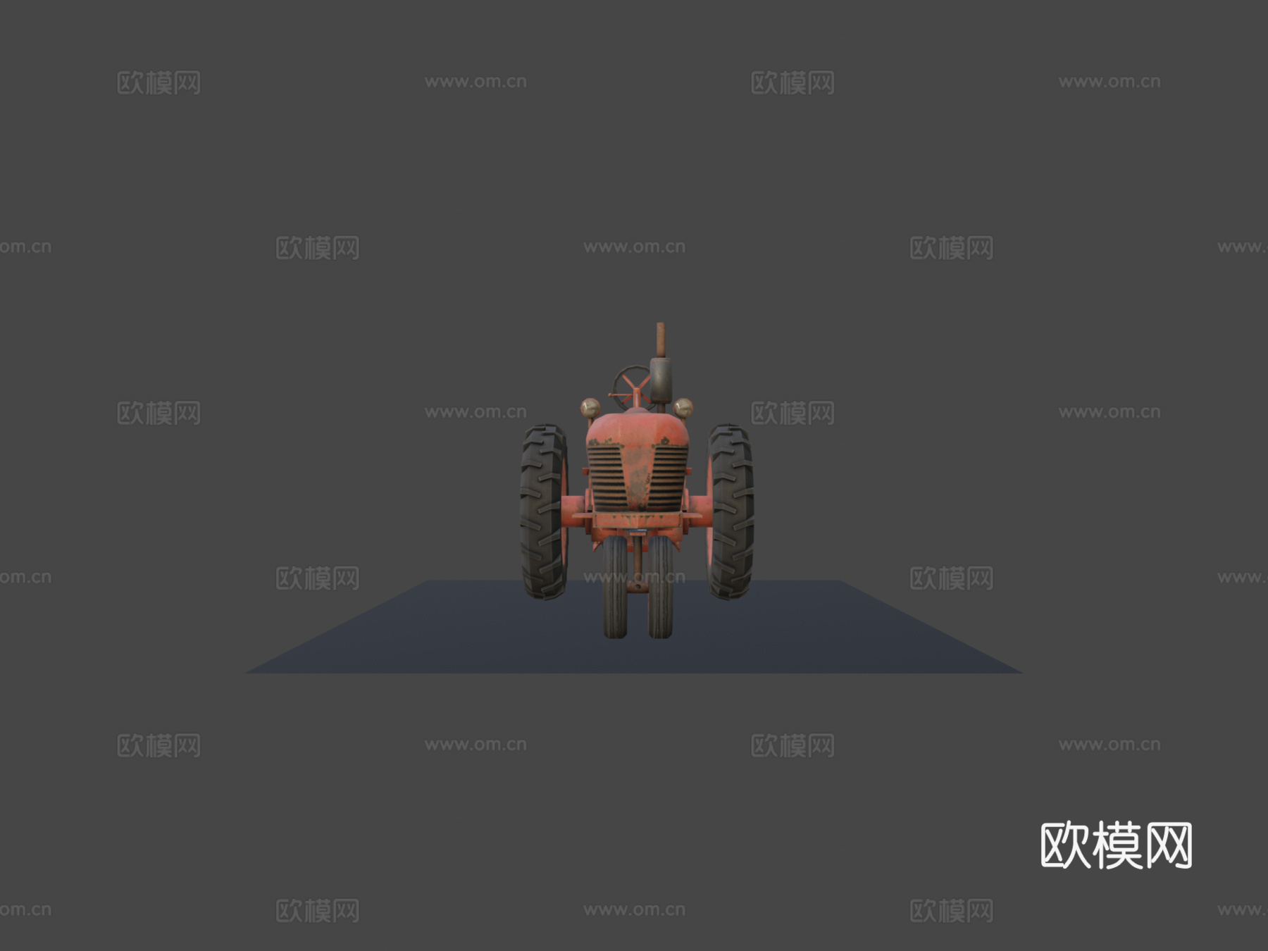 旧生锈拖拉机su模型