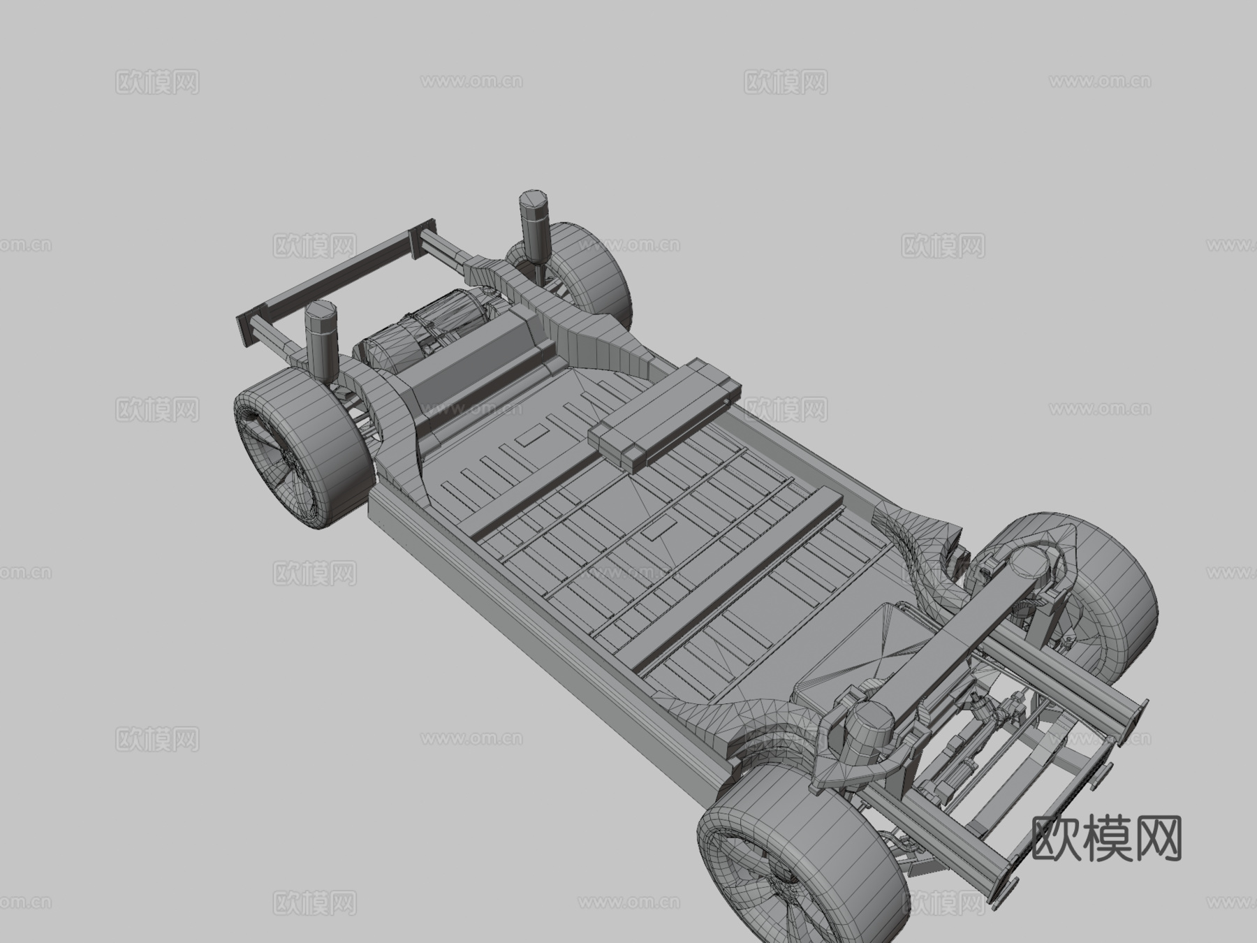 特斯拉ModelX底盘su模型