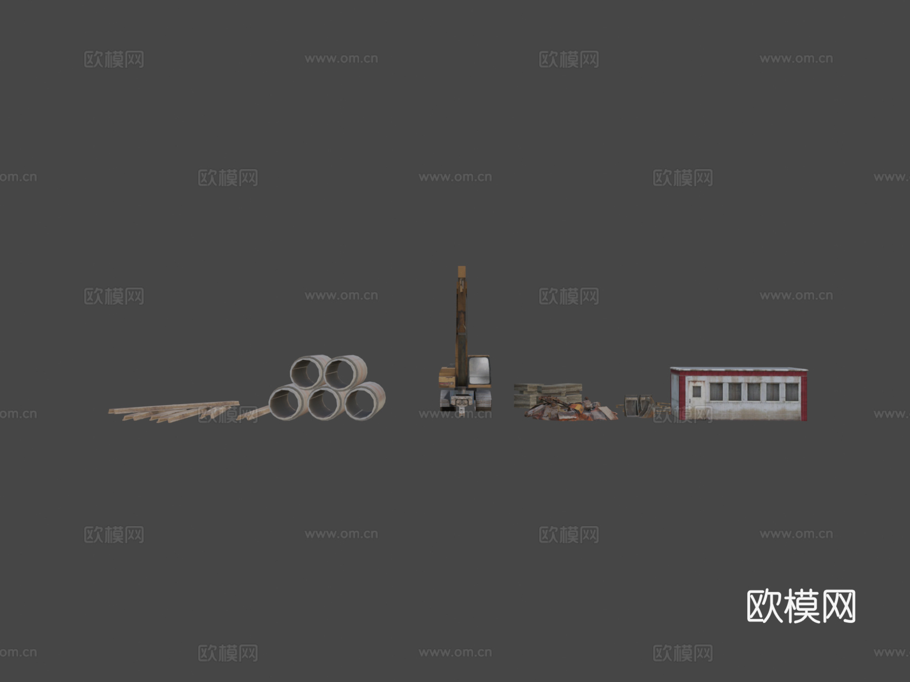 低多边形建筑资产su模型