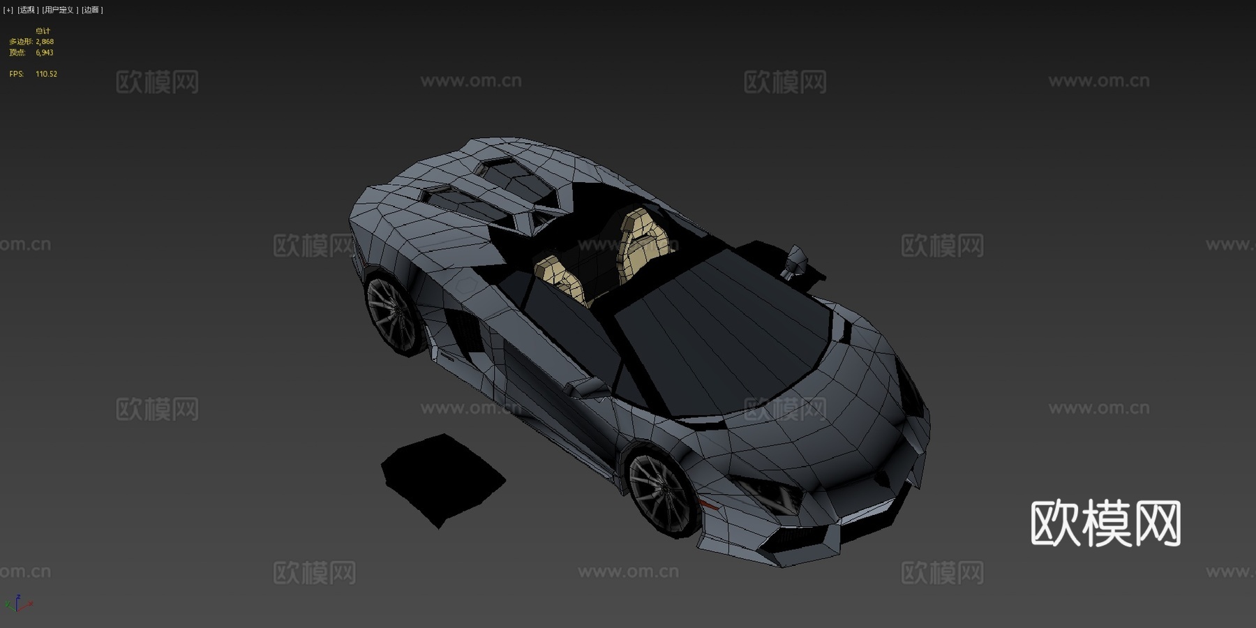 款兰博基尼埃文塔多lp700-4敞篷版su模型