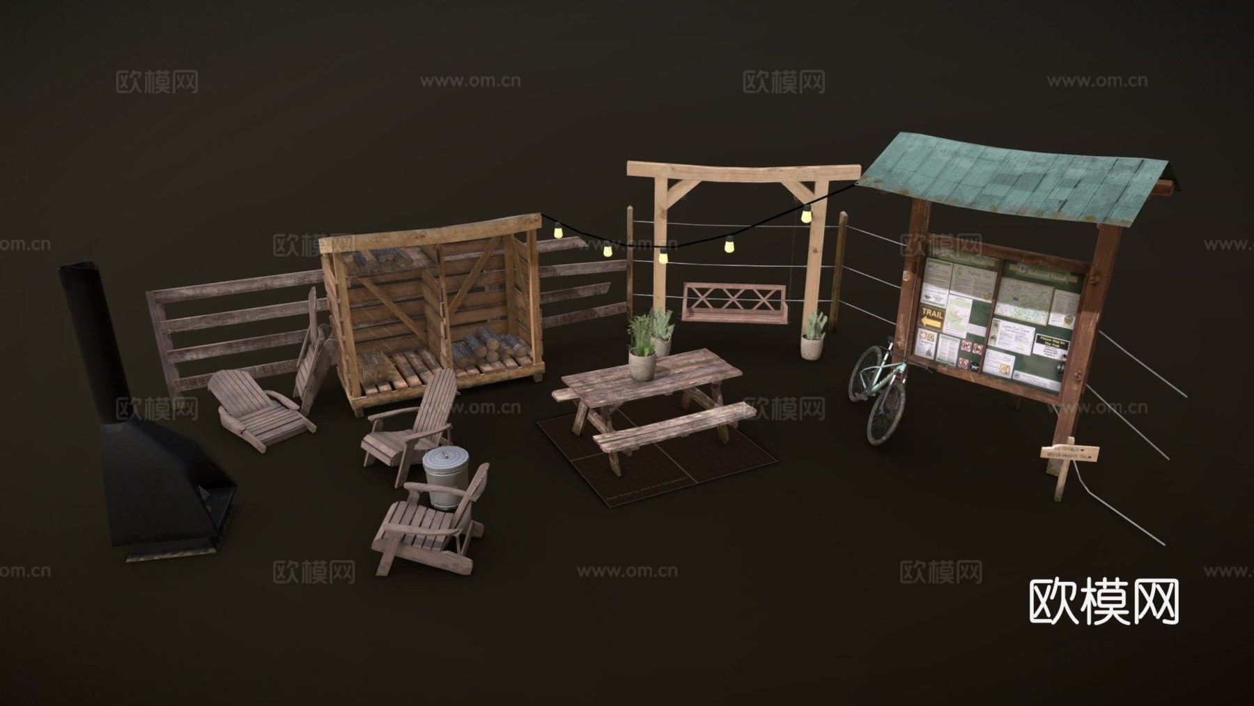 DAE 5成品道具-生态房屋su模型