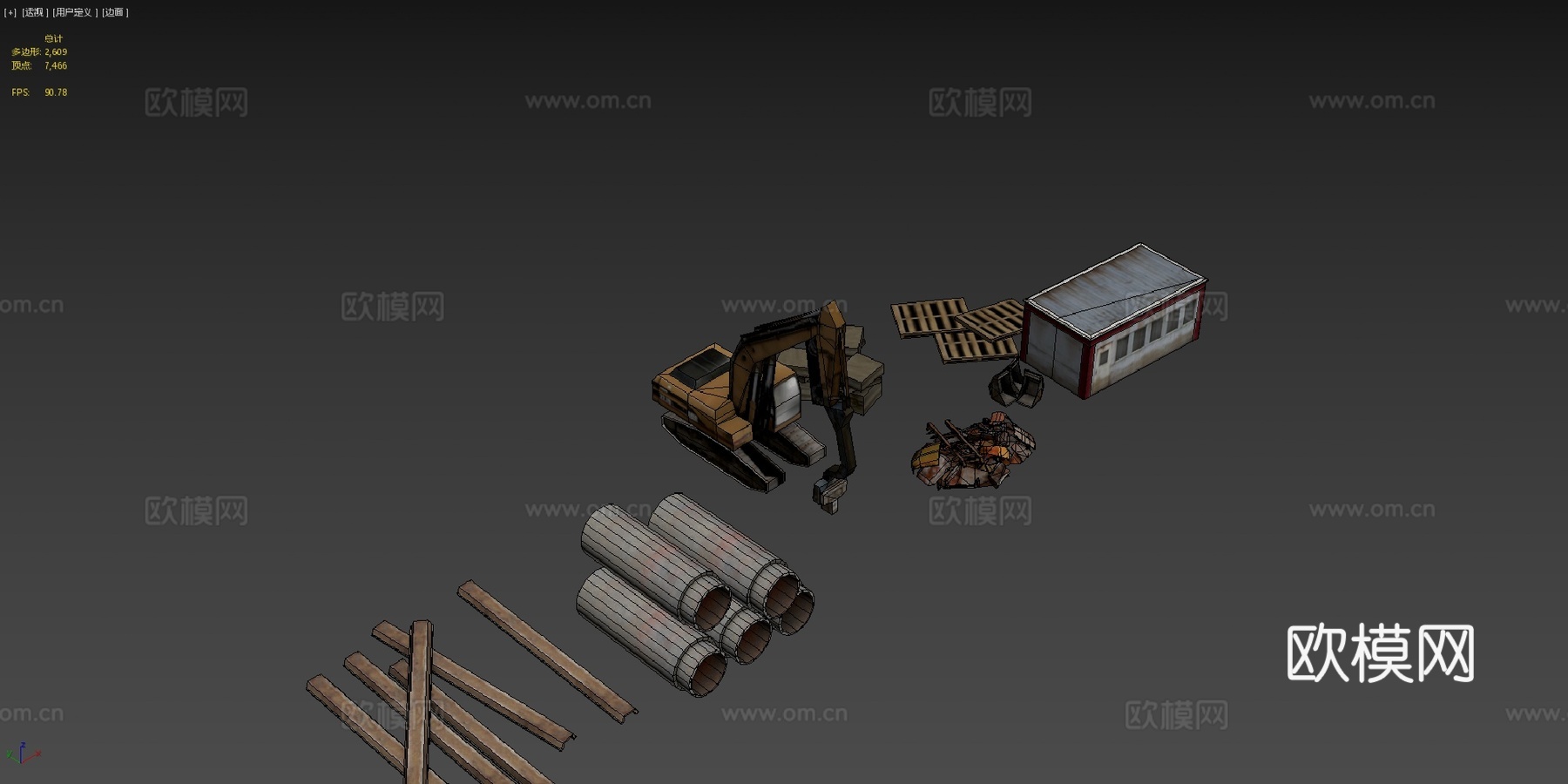 低多边形建筑资产su模型